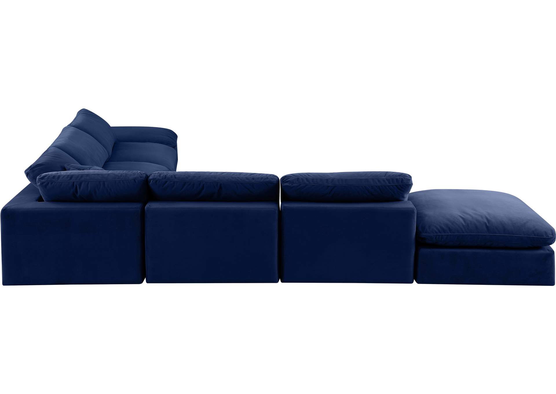 Comfy Navy Velvet Modular Sectional,Meridian Furniture
