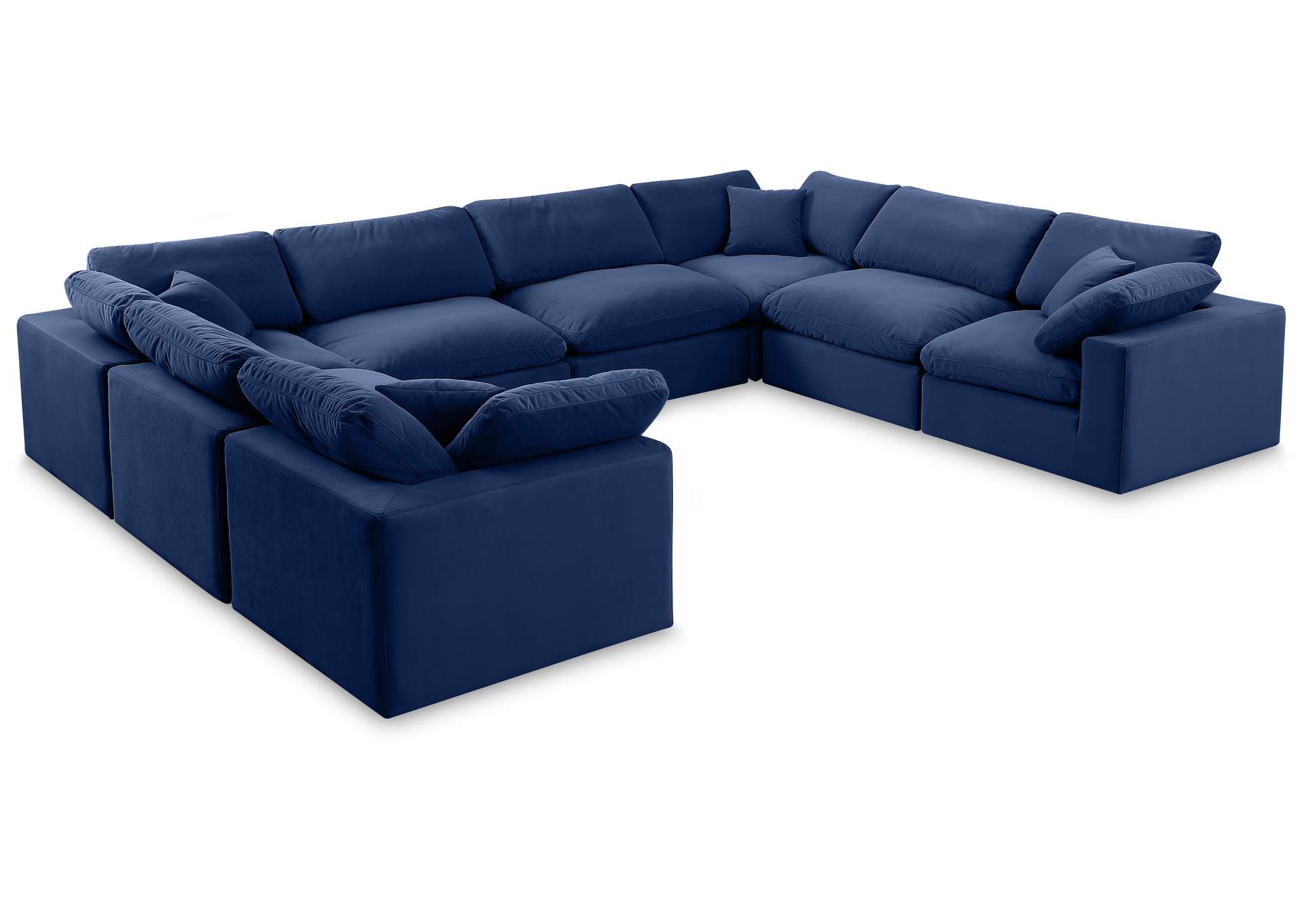 Comfy Navy Velvet Modular Sectional,Meridian Furniture