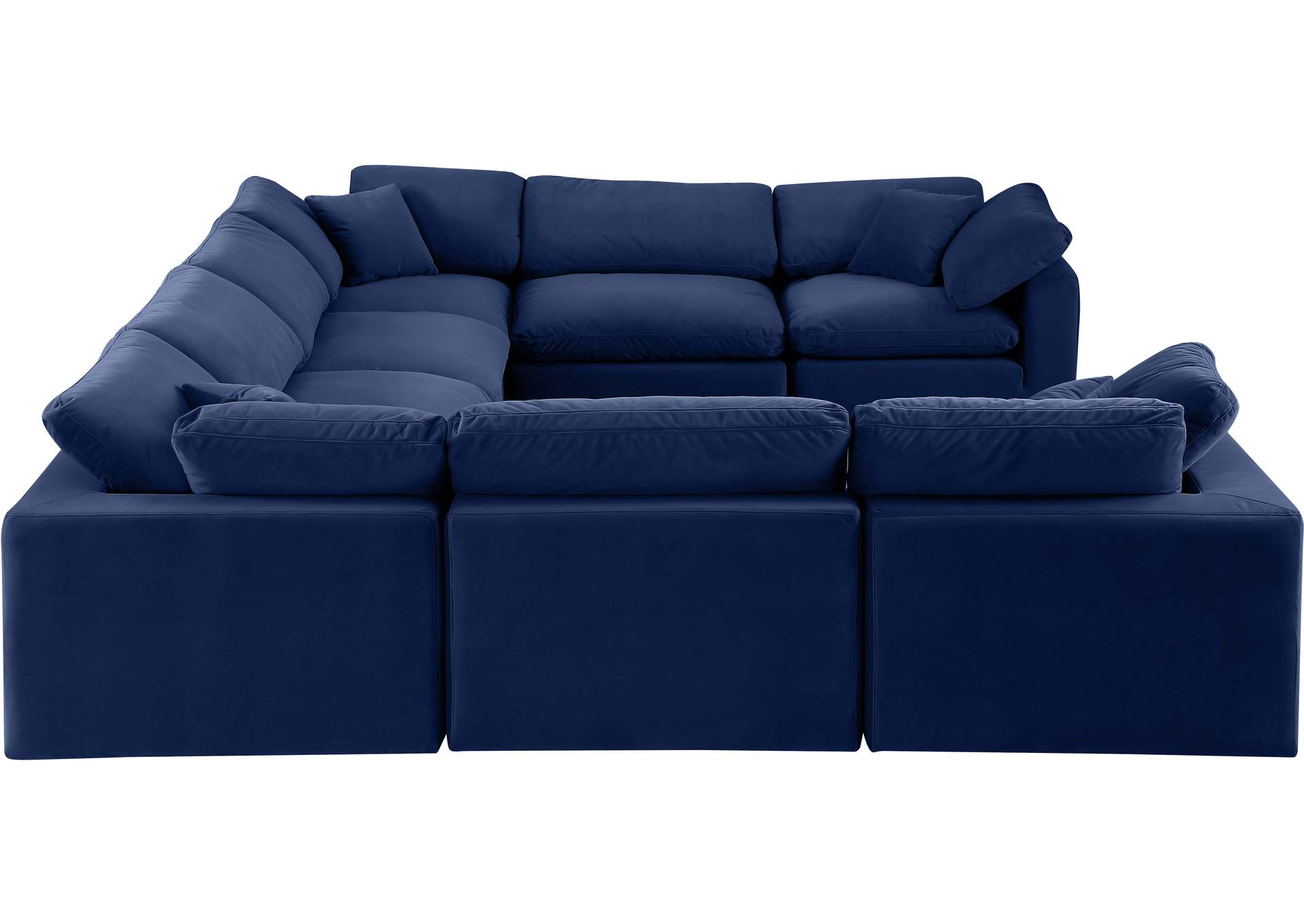 Comfy Navy Velvet Modular Sectional,Meridian Furniture