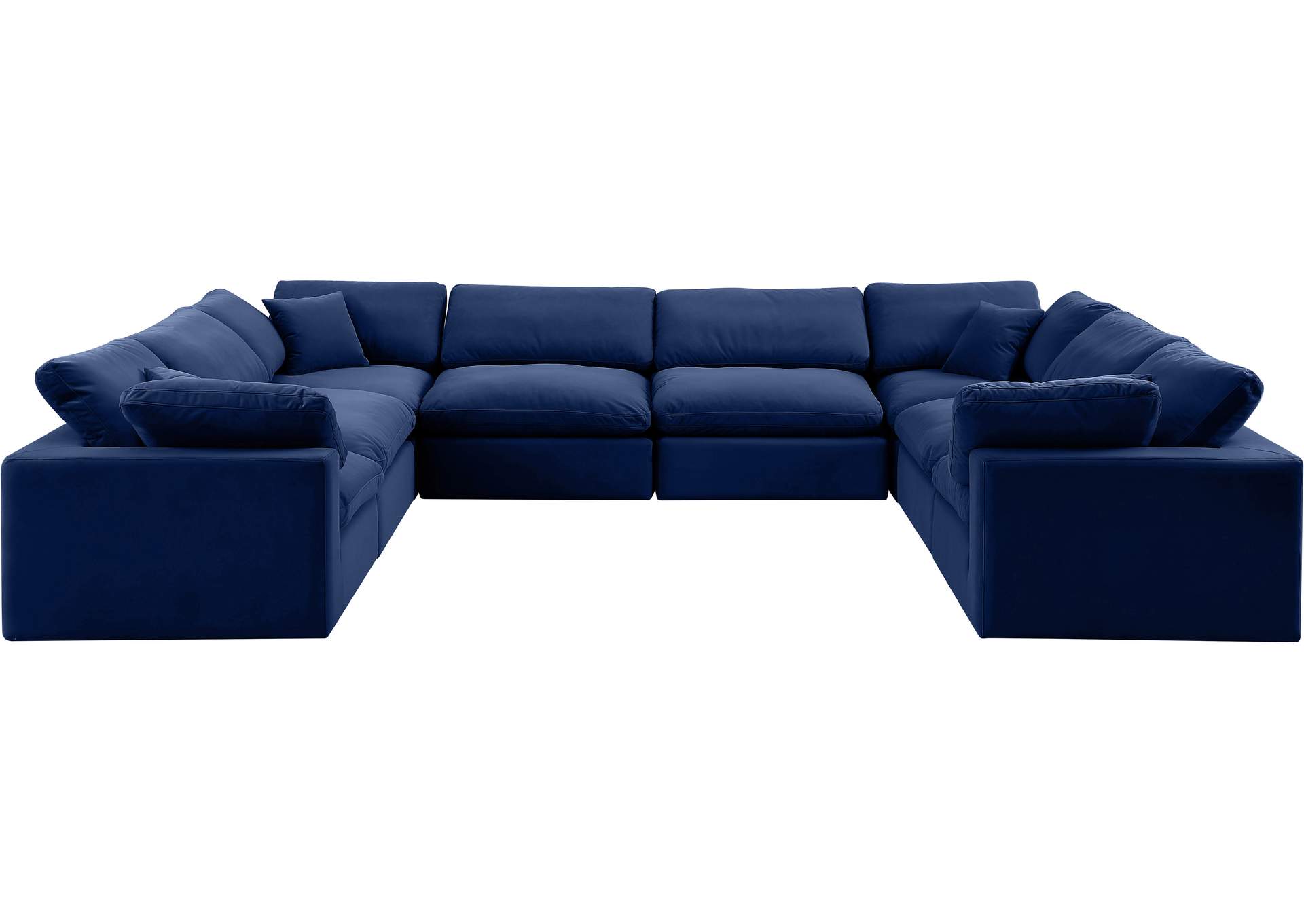 Comfy Navy Velvet Modular Sectional,Meridian Furniture