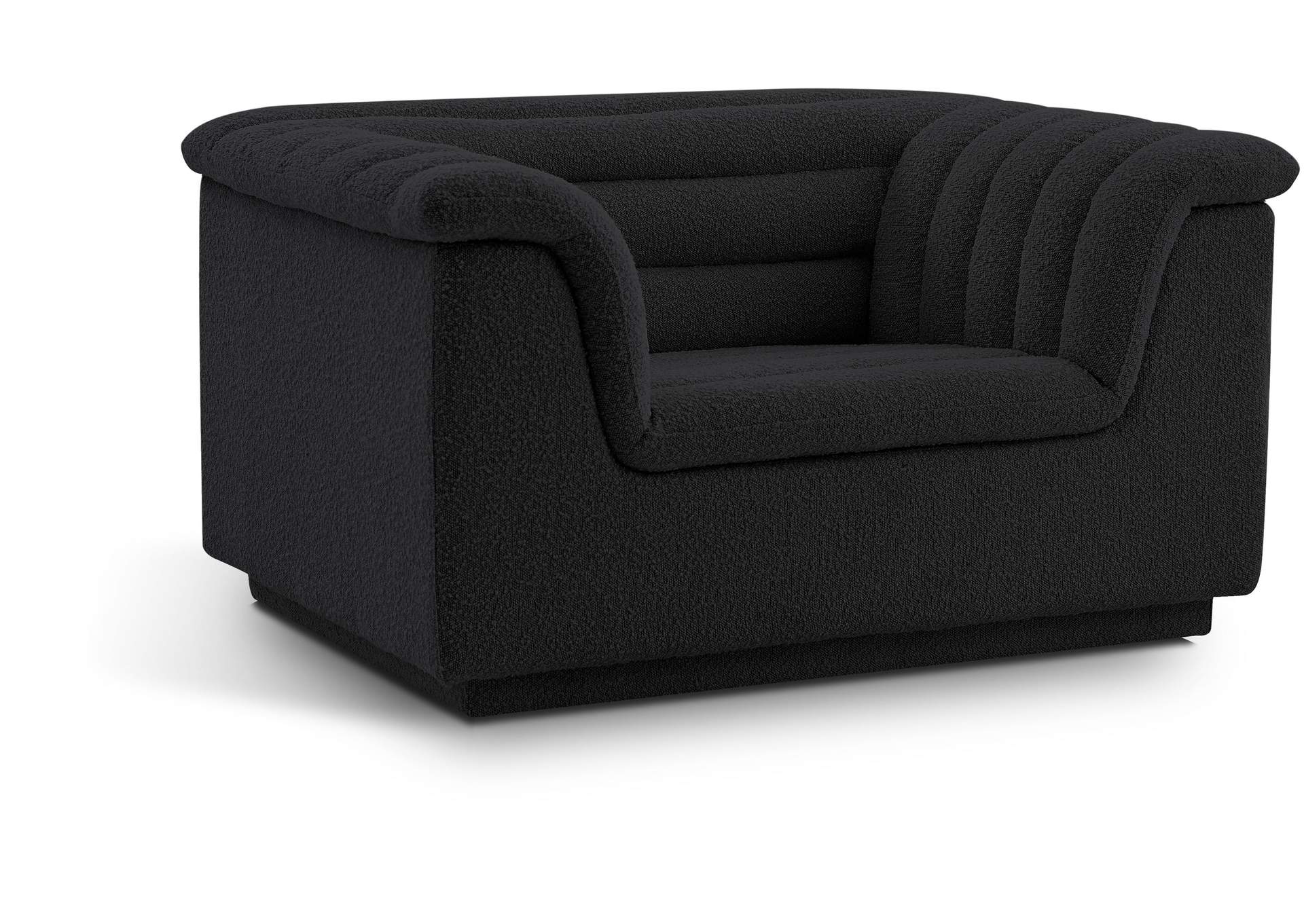 Cascade Black Boucle Fabric Chair,Meridian Furniture