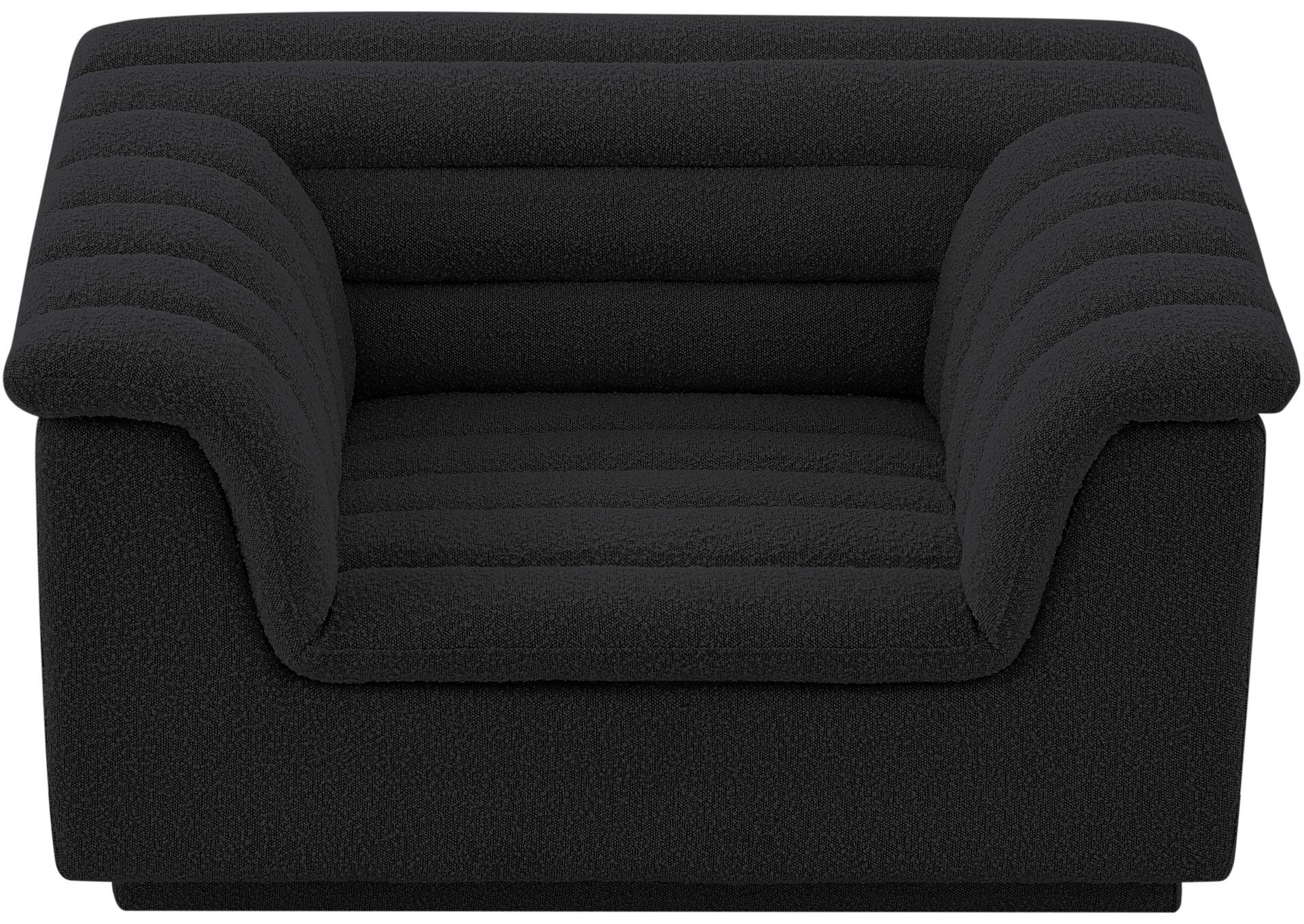 Cascade Black Boucle Fabric Chair,Meridian Furniture