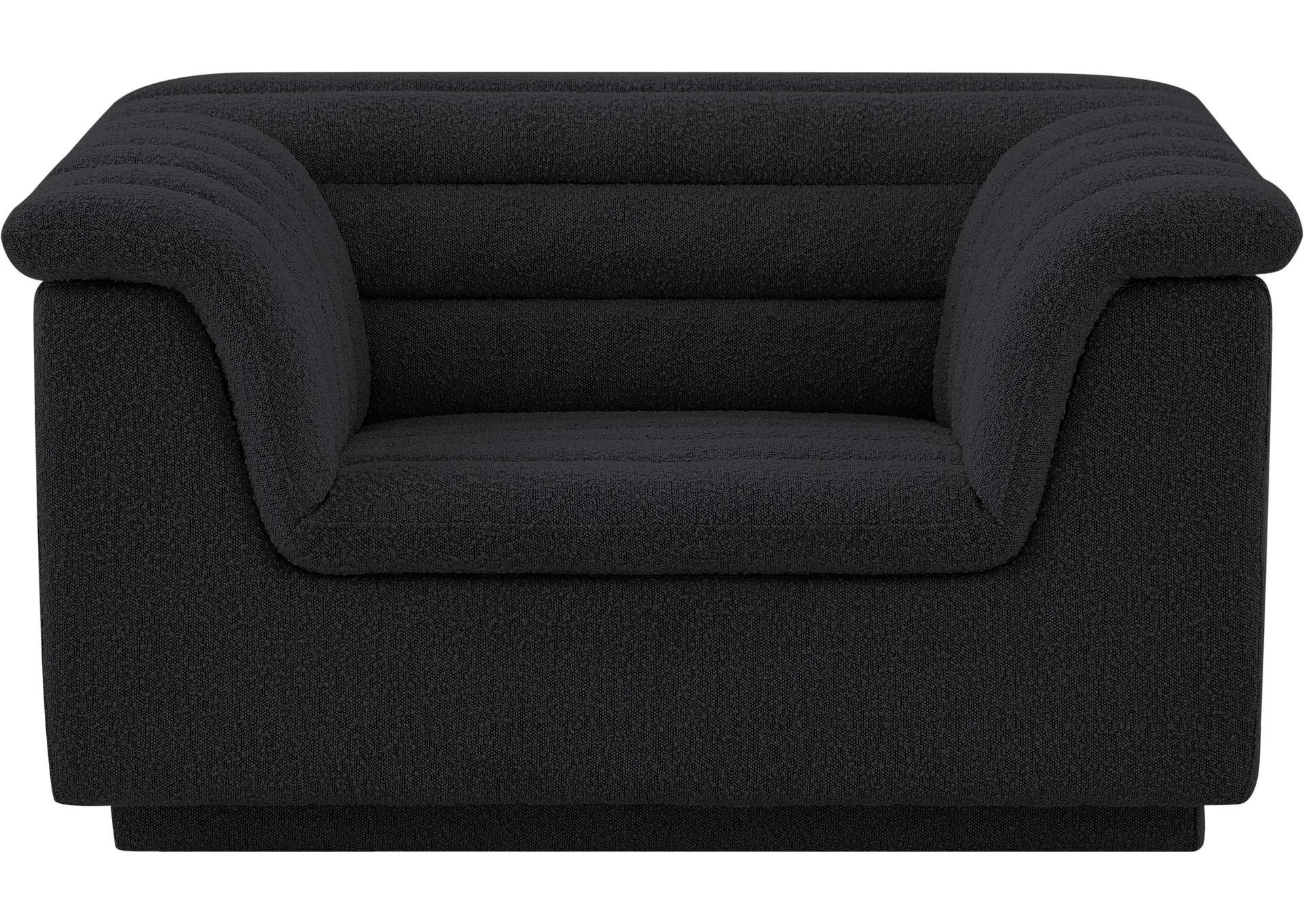 Cascade Black Boucle Fabric Chair,Meridian Furniture