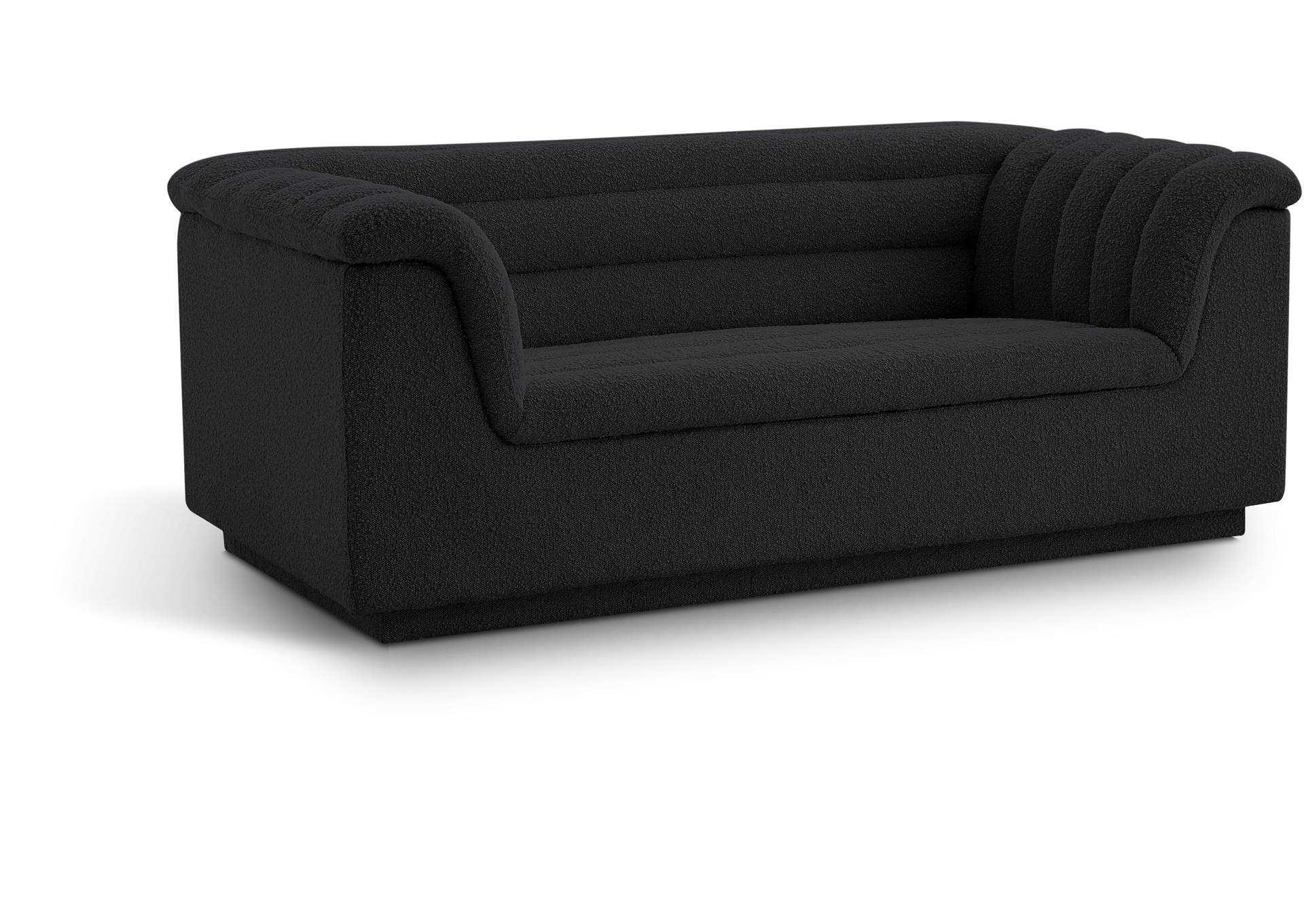 Cascade Black Boucle Fabric Loveseat,Meridian Furniture