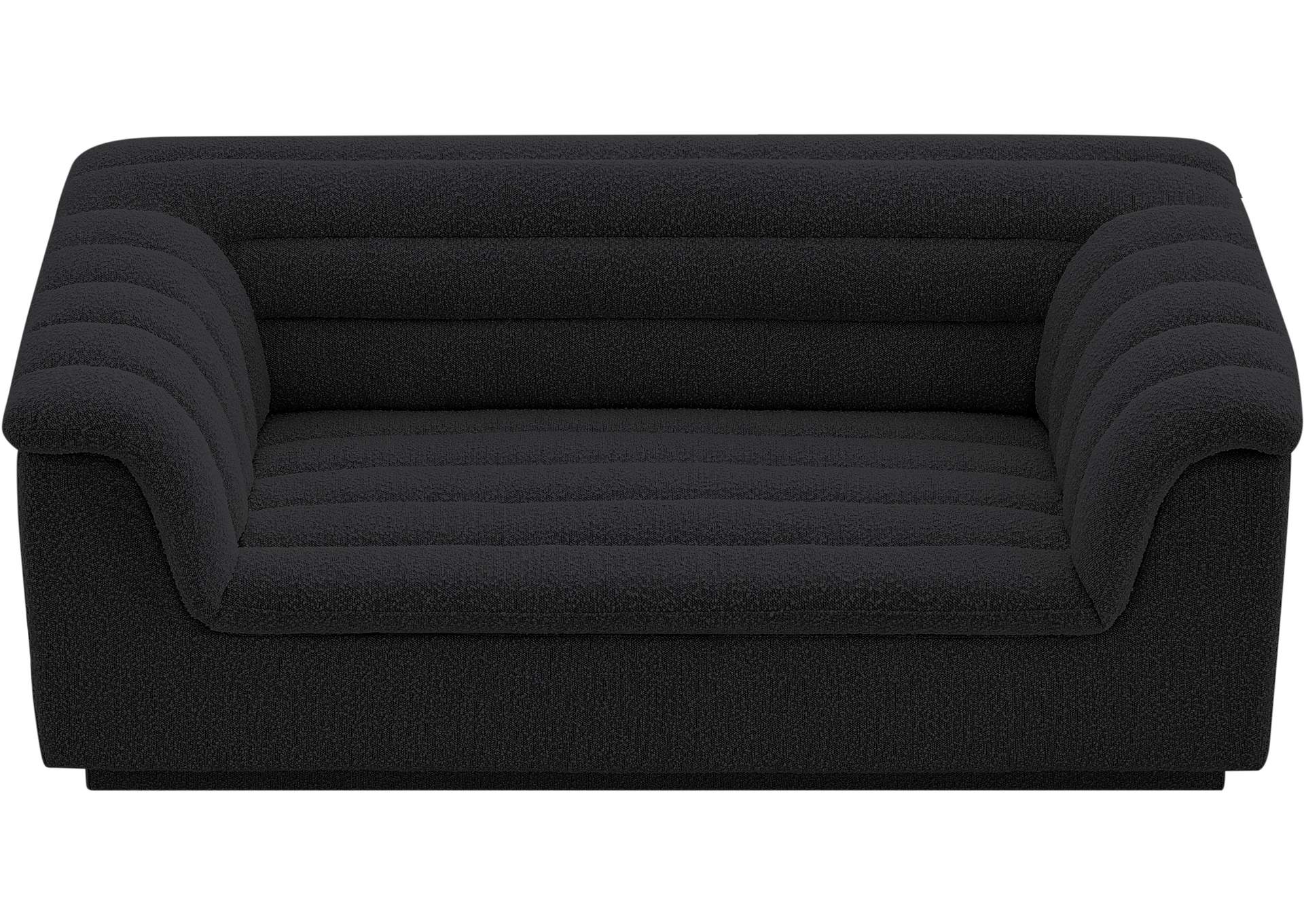 Cascade Black Boucle Fabric Loveseat,Meridian Furniture