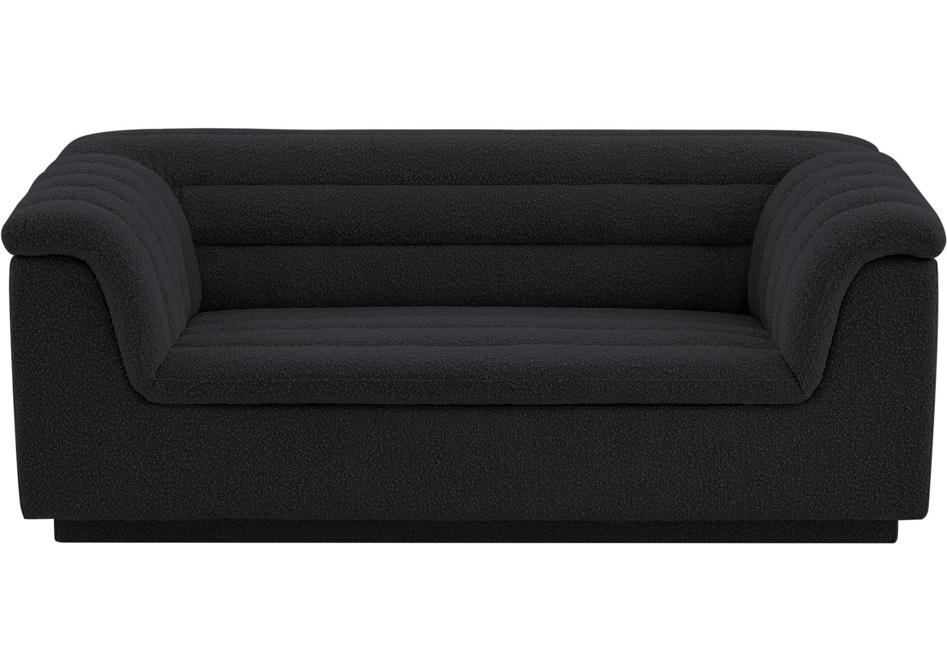 Cascade Black Boucle Fabric Loveseat,Meridian Furniture