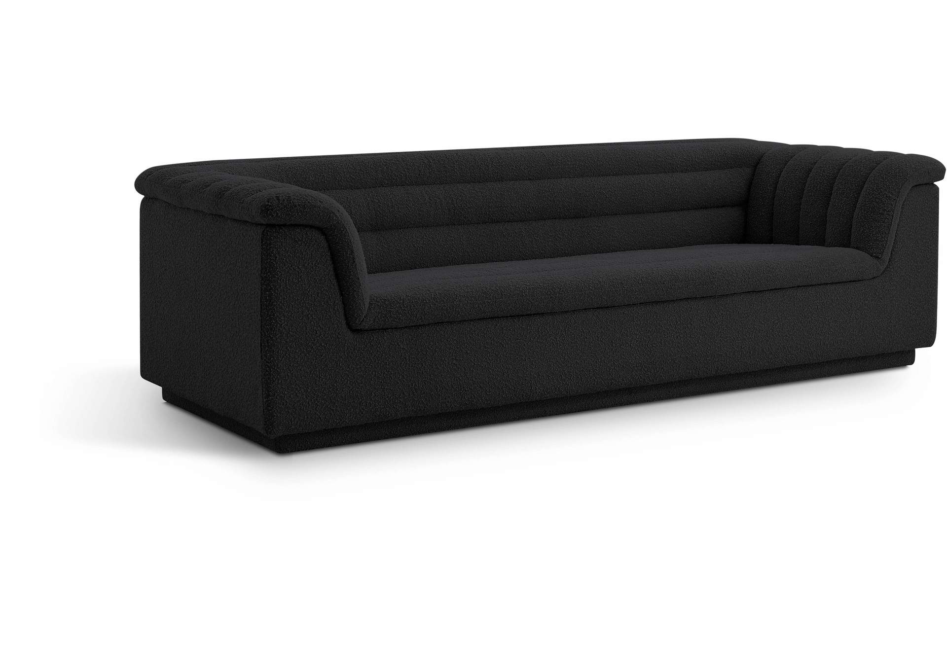 Cascade Black Boucle Fabric Sofa,Meridian Furniture