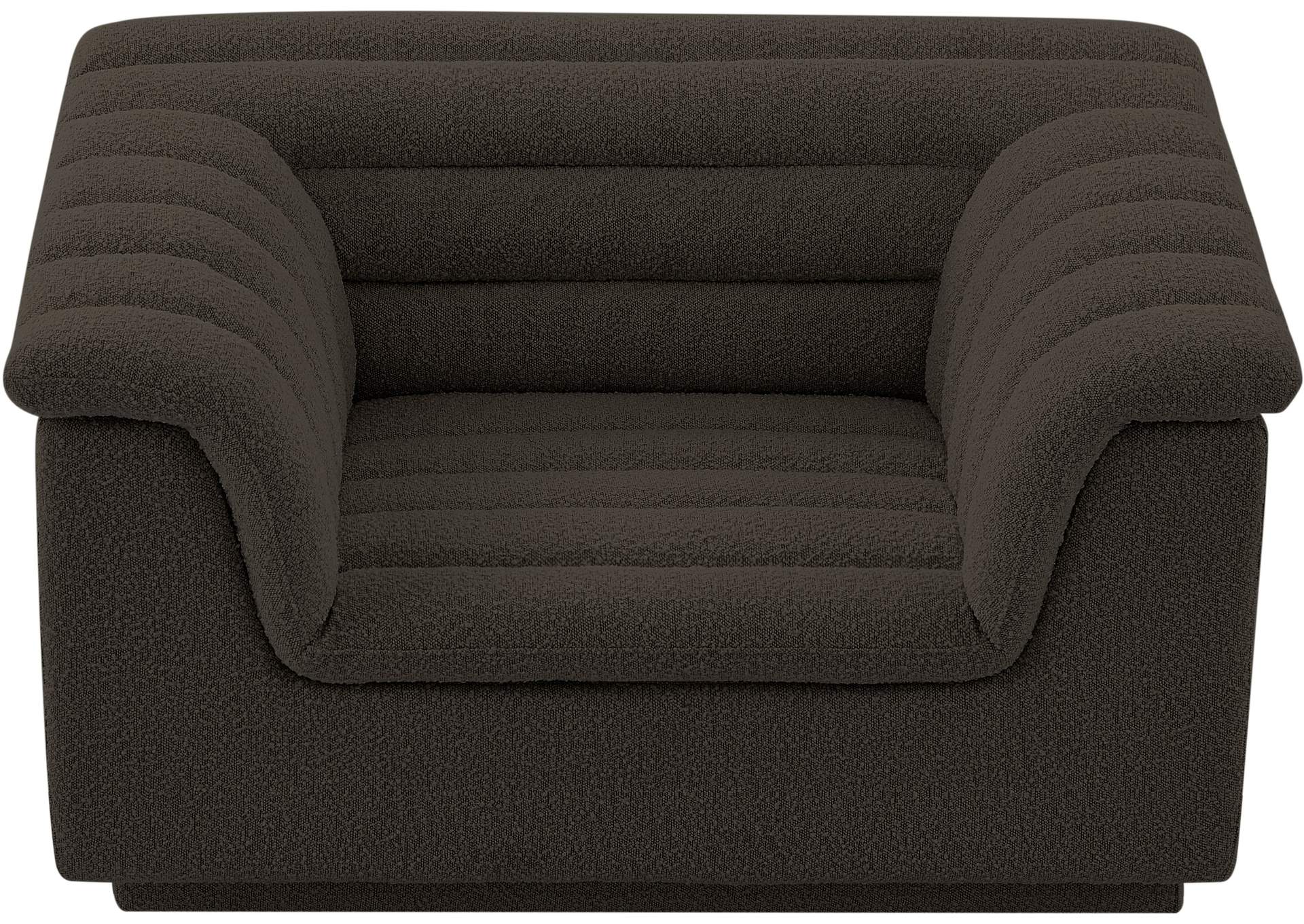 Cascade Brown Boucle Fabric Chair,Meridian Furniture