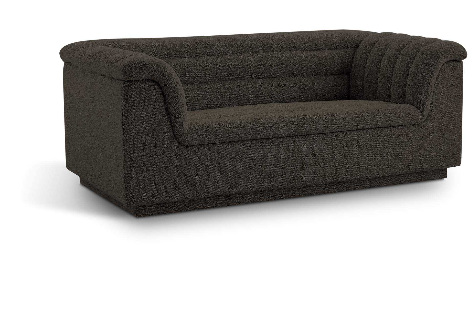 Cascade Brown Boucle Fabric Loveseat,Meridian Furniture