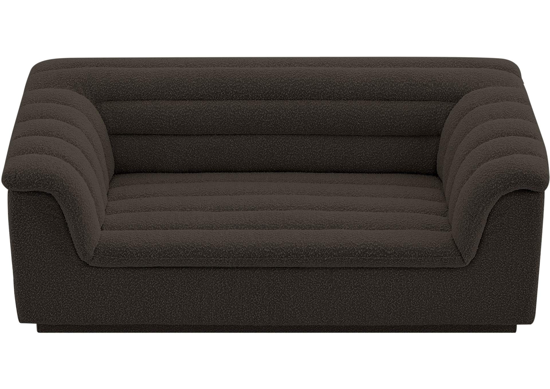 Cascade Brown Boucle Fabric Loveseat,Meridian Furniture