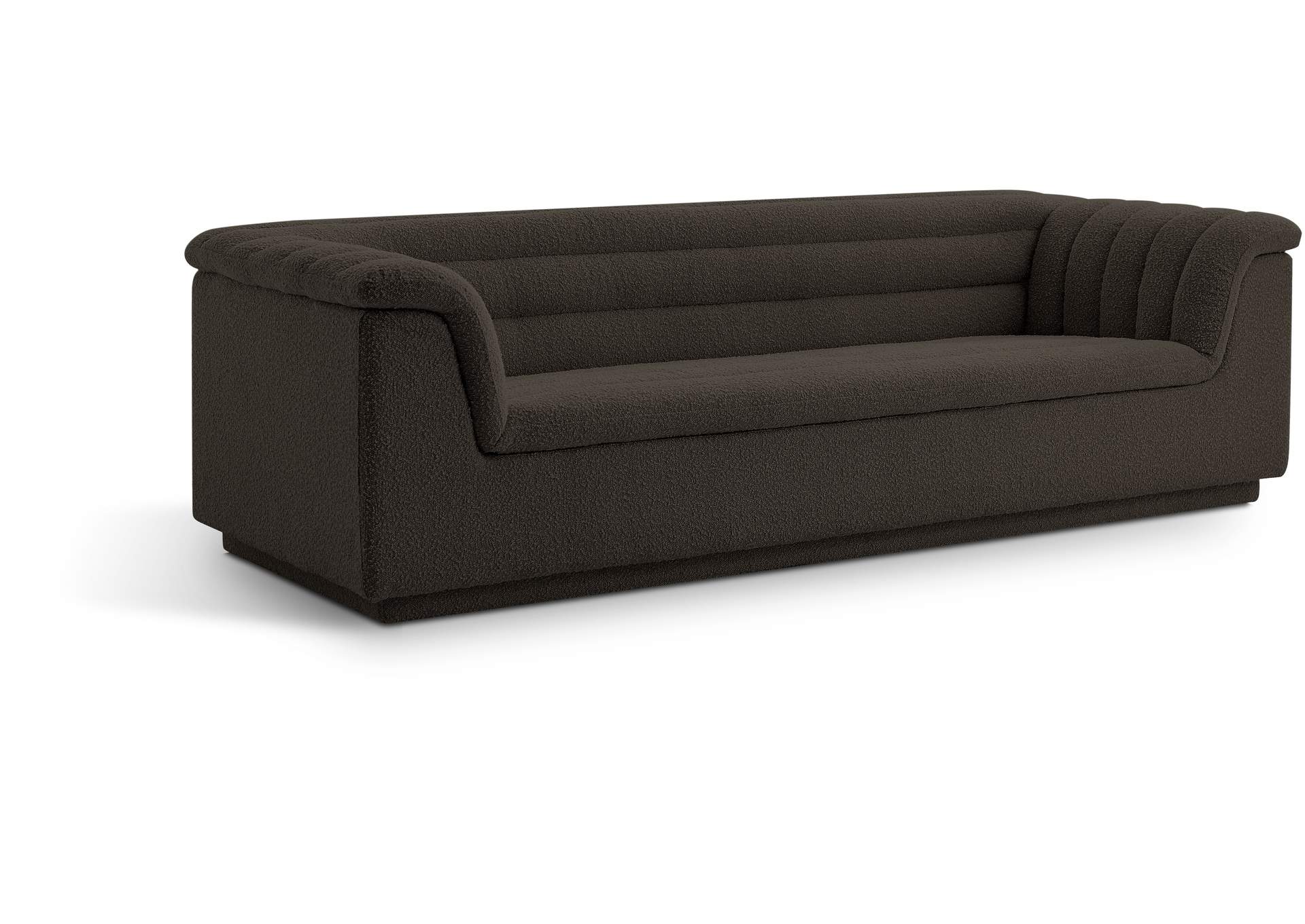 Cascade Brown Boucle Fabric Sofa,Meridian Furniture