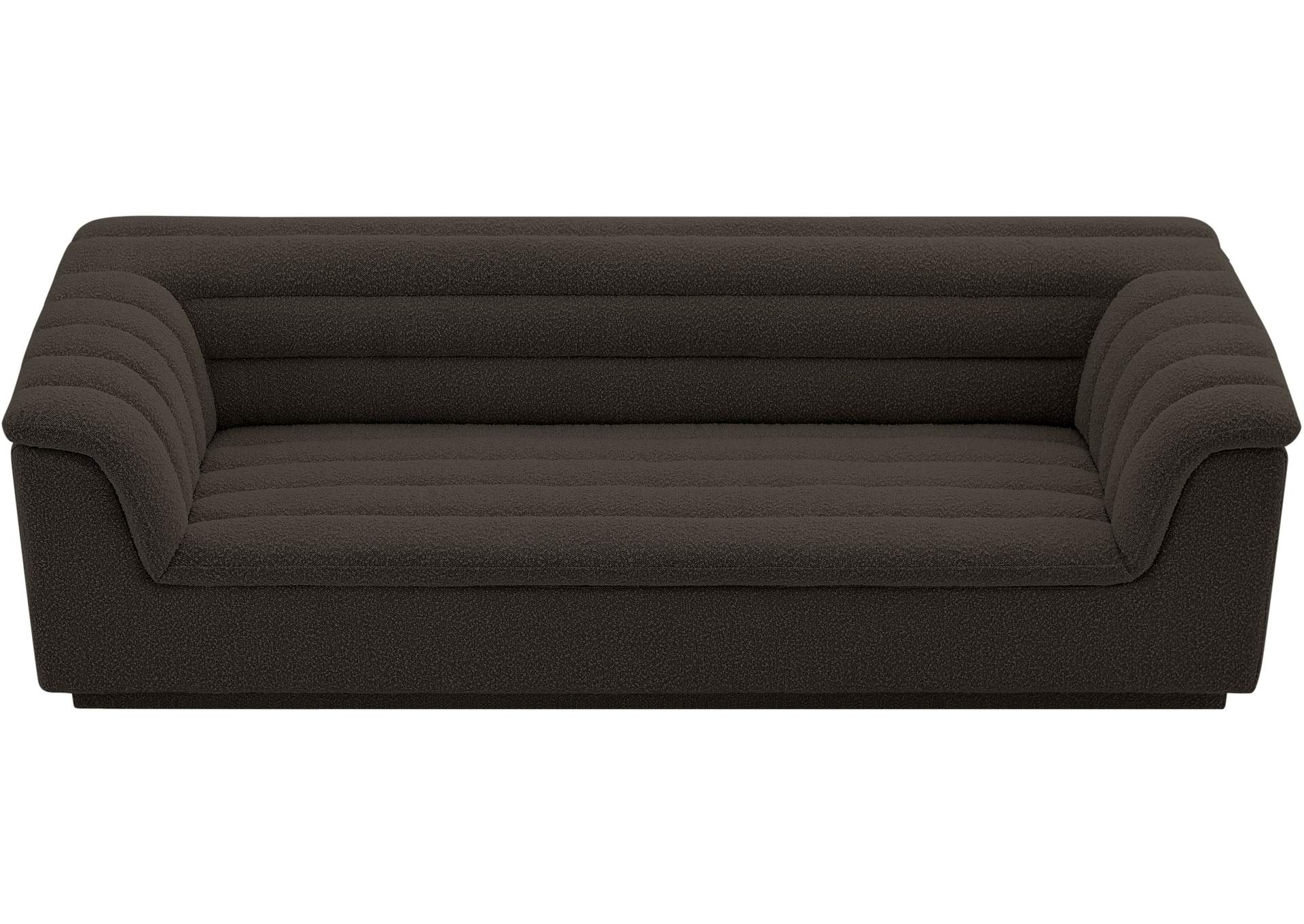 Cascade Brown Boucle Fabric Sofa,Meridian Furniture