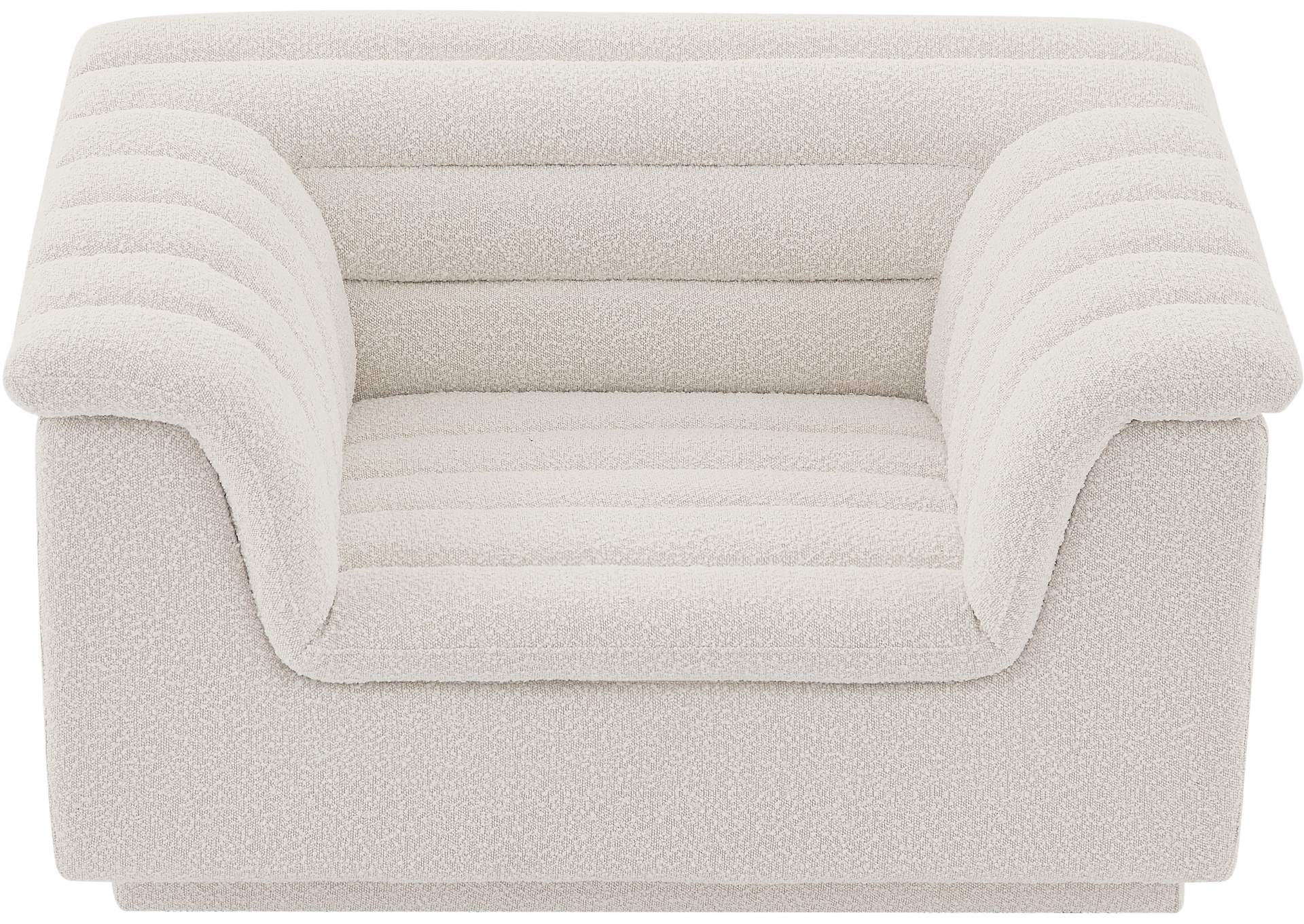 Cascade Cream Boucle Fabric Chair,Meridian Furniture