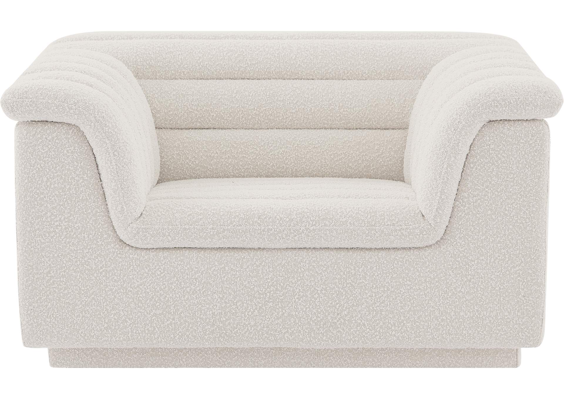 Cascade Cream Boucle Fabric Chair,Meridian Furniture