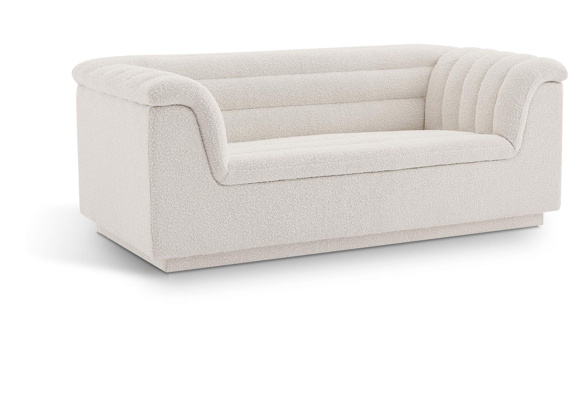 Cascade Cream Boucle Fabric Loveseat,Meridian Furniture