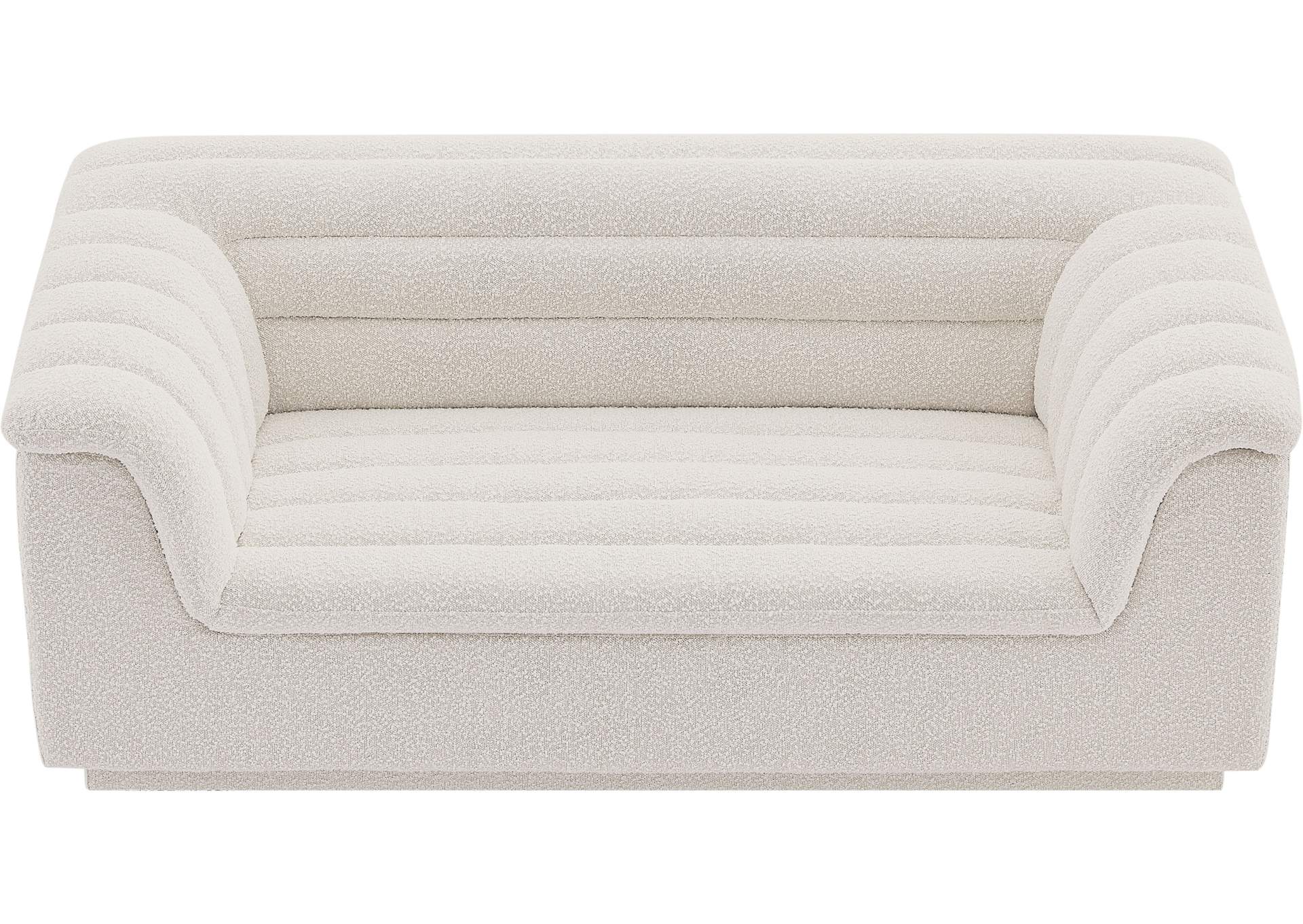 Cascade Cream Boucle Fabric Loveseat,Meridian Furniture