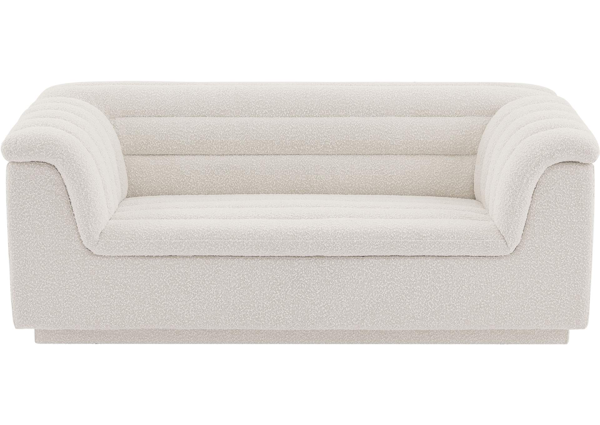 Cascade Cream Boucle Fabric Loveseat,Meridian Furniture