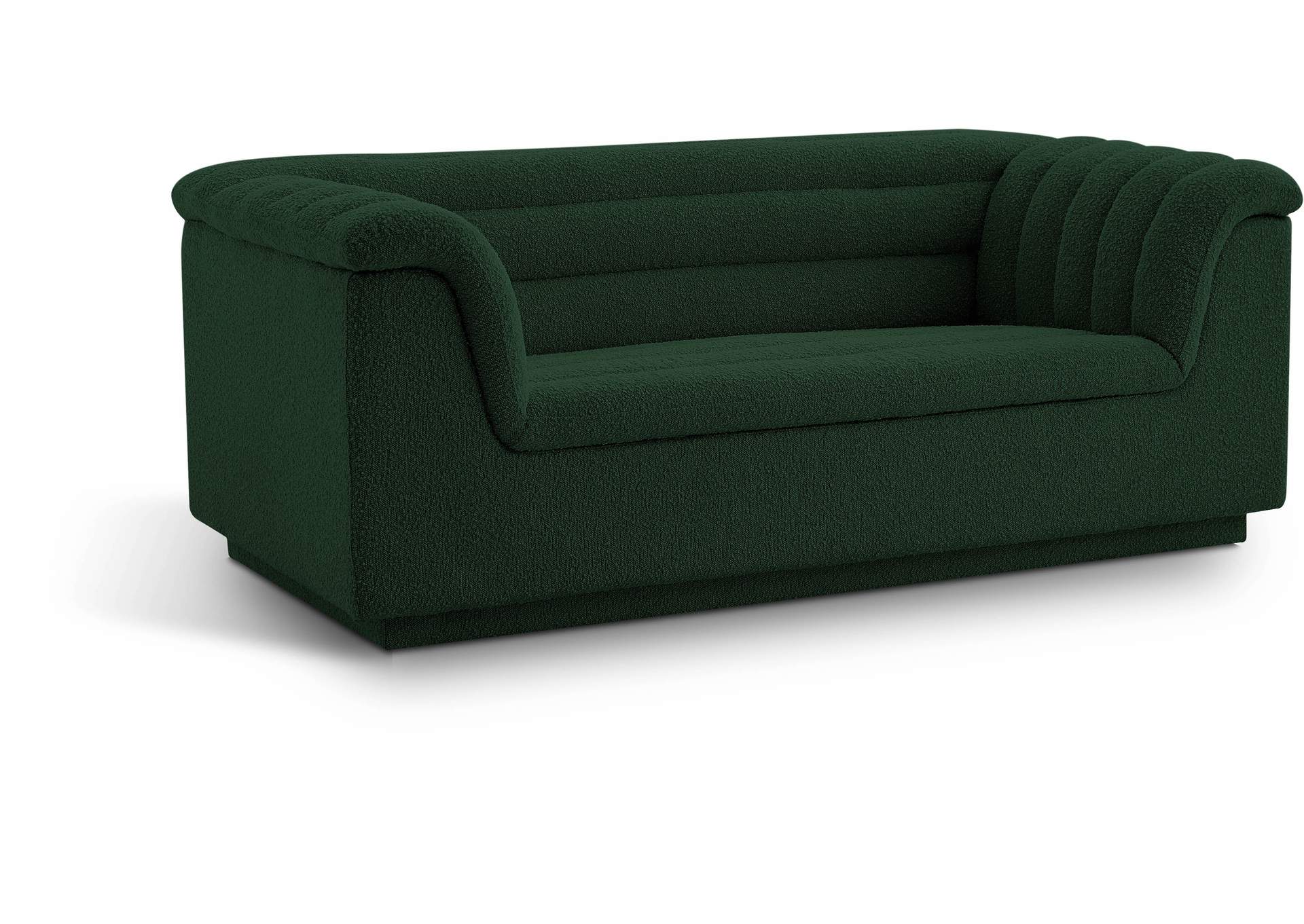 Cascade Green Boucle Fabric Loveseat,Meridian Furniture