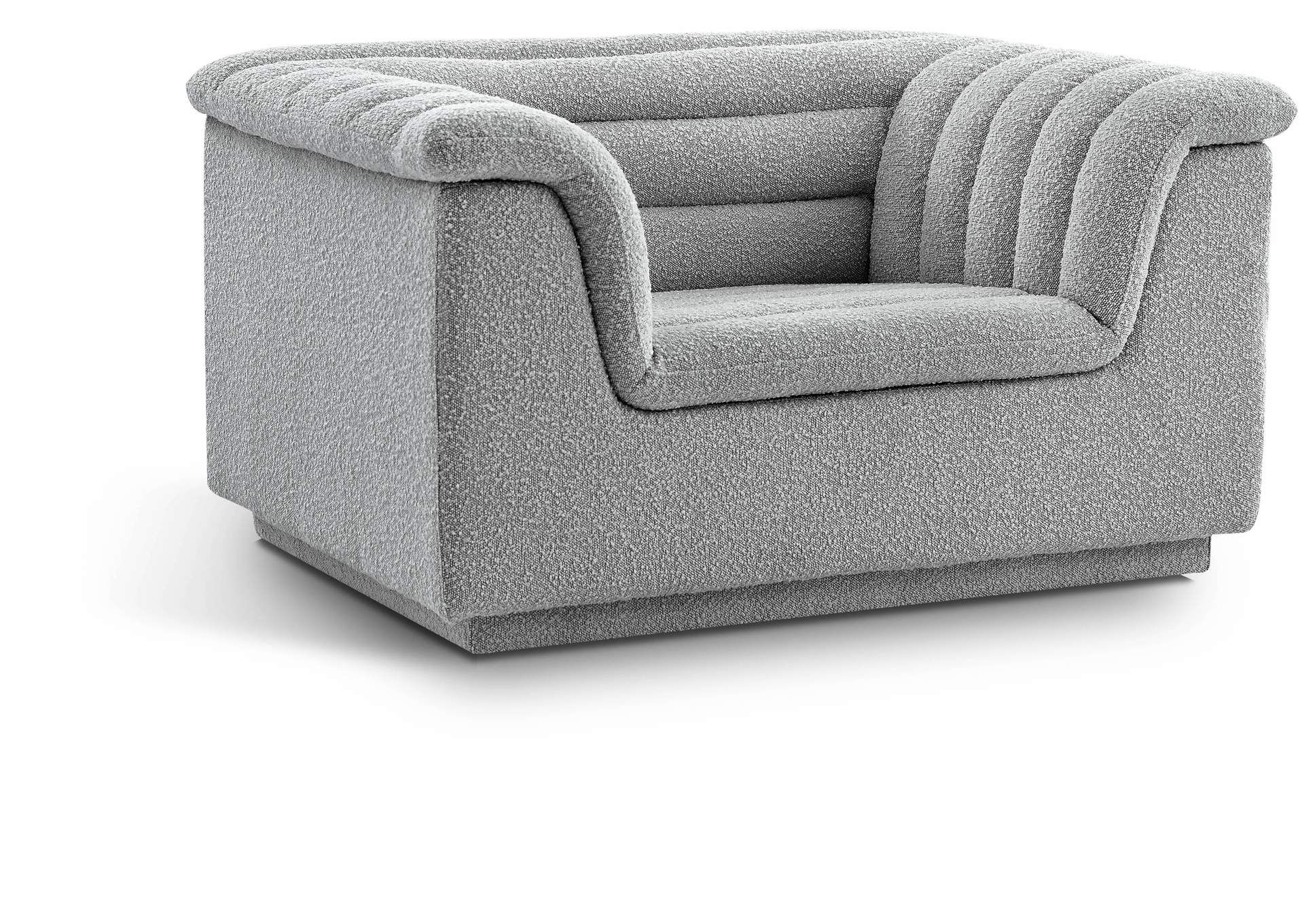Cascade Grey Boucle Fabric Chair,Meridian Furniture