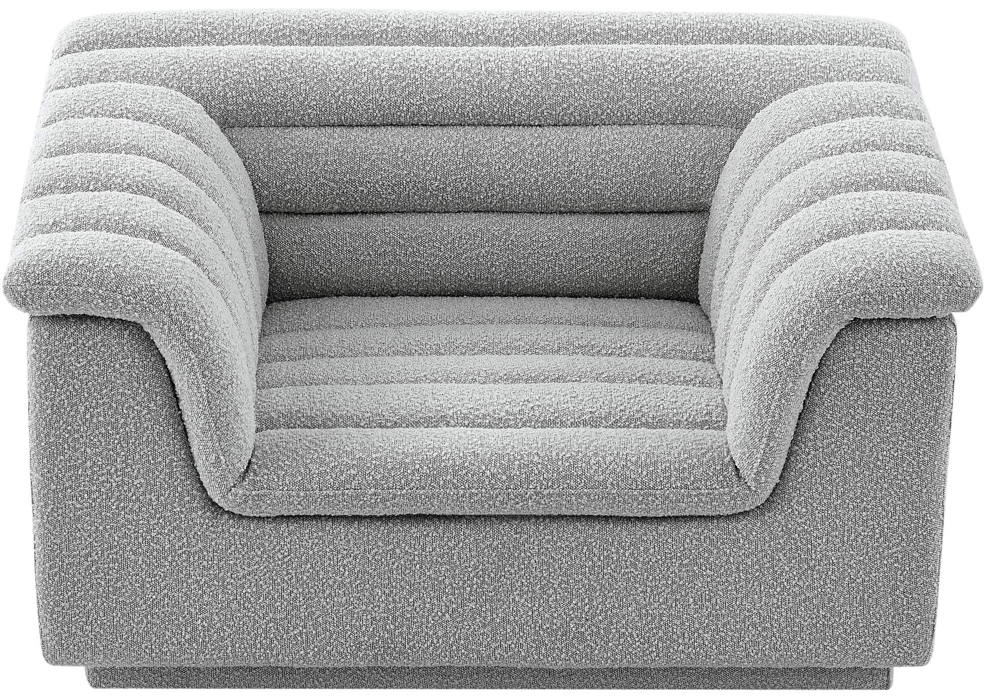 Cascade Grey Boucle Fabric Chair,Meridian Furniture