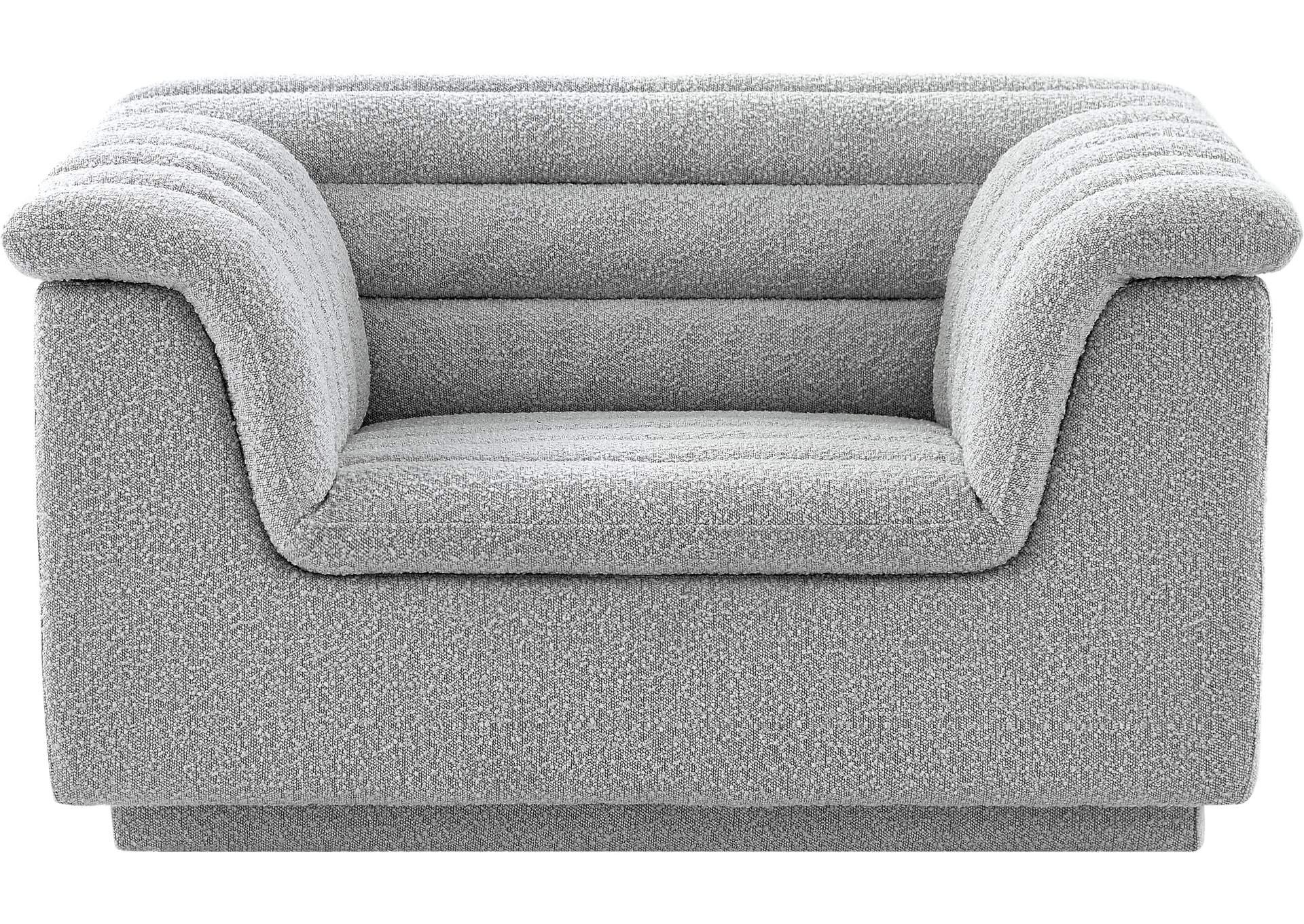 Cascade Grey Boucle Fabric Chair,Meridian Furniture
