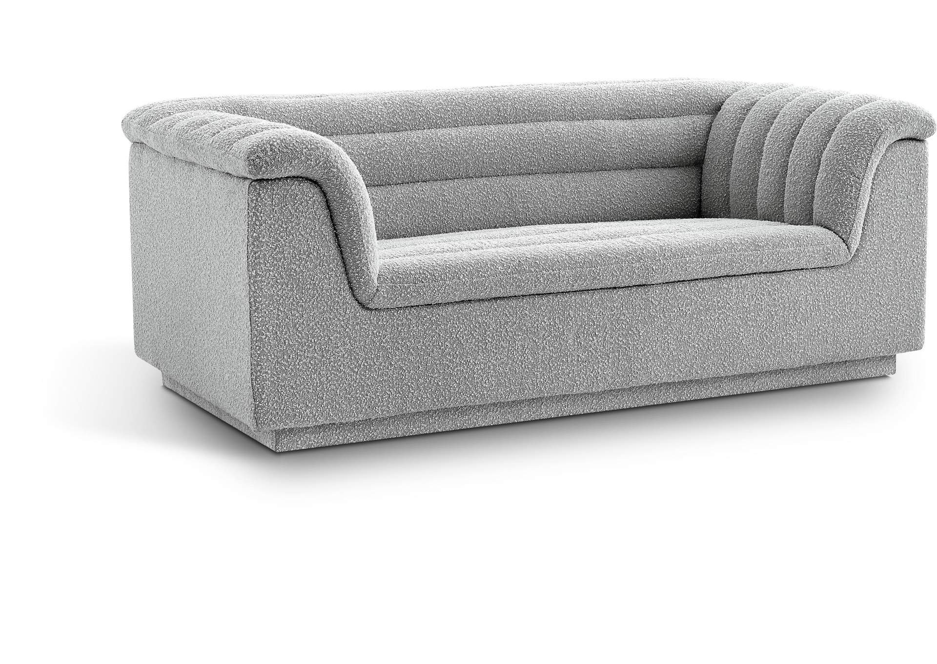 Cascade Grey Boucle Fabric Loveseat,Meridian Furniture