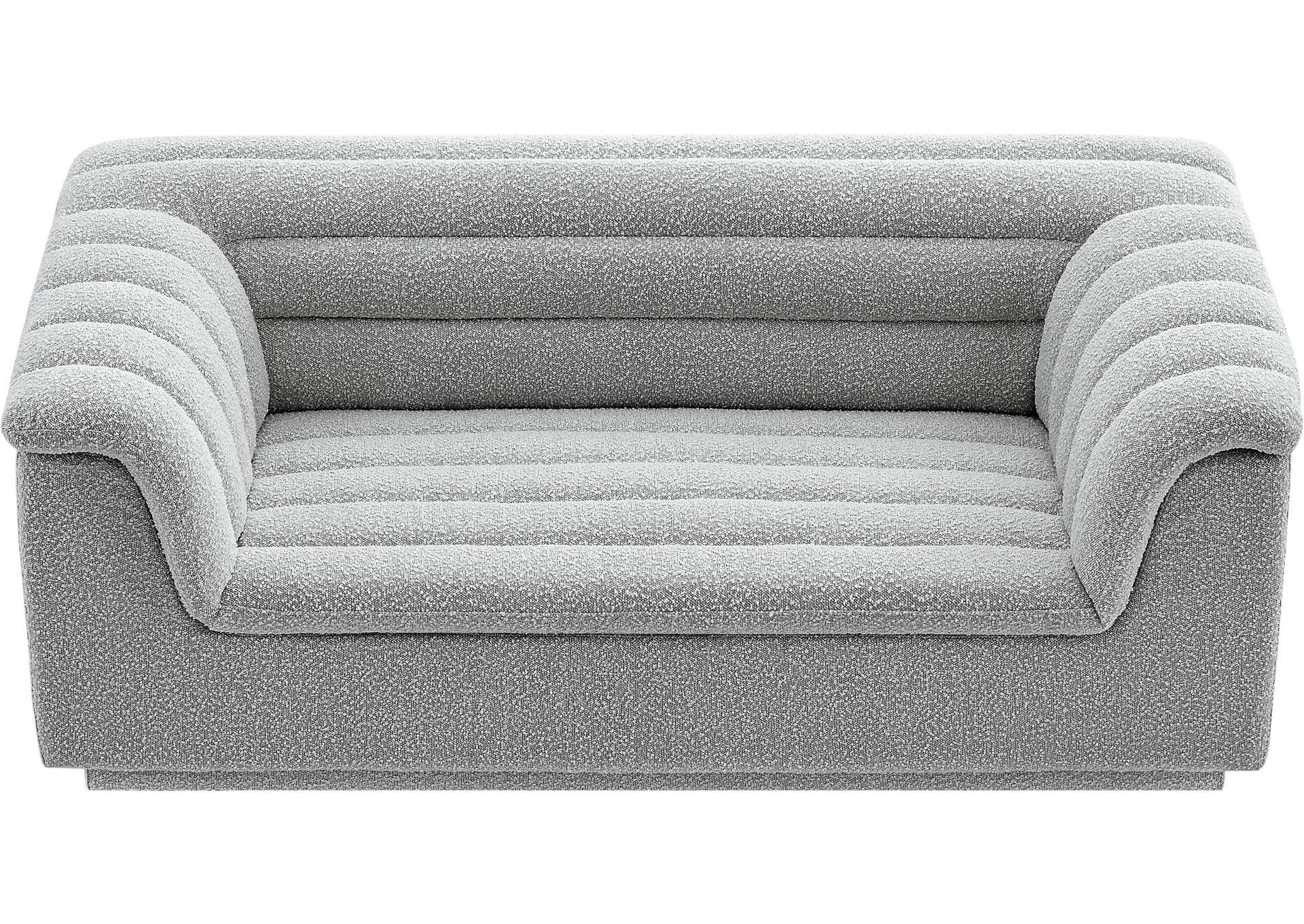 Cascade Grey Boucle Fabric Loveseat,Meridian Furniture