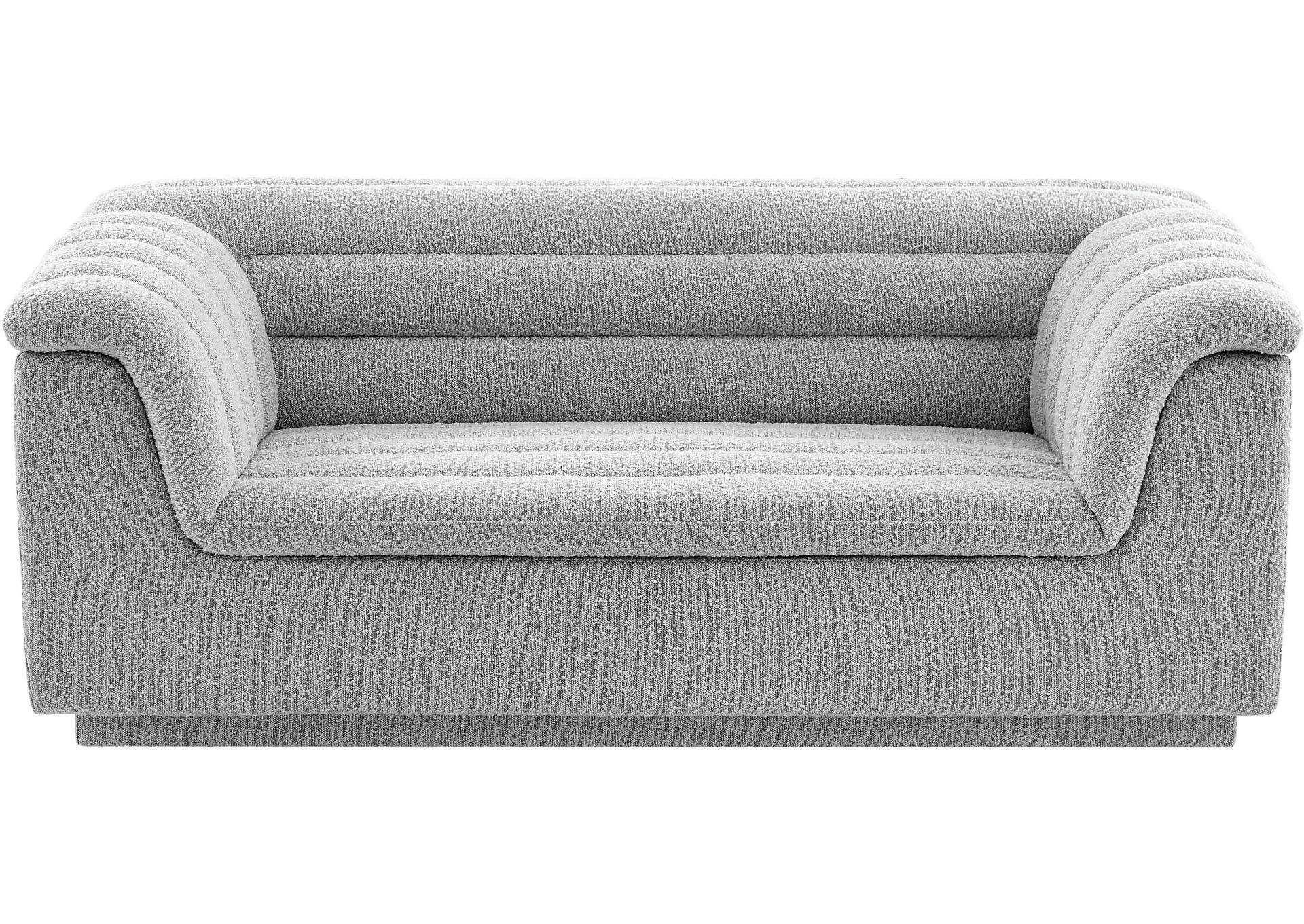 Cascade Grey Boucle Fabric Loveseat,Meridian Furniture