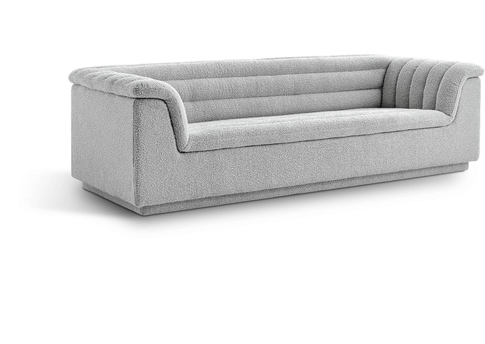 Cascade Grey Boucle Fabric Sofa,Meridian Furniture