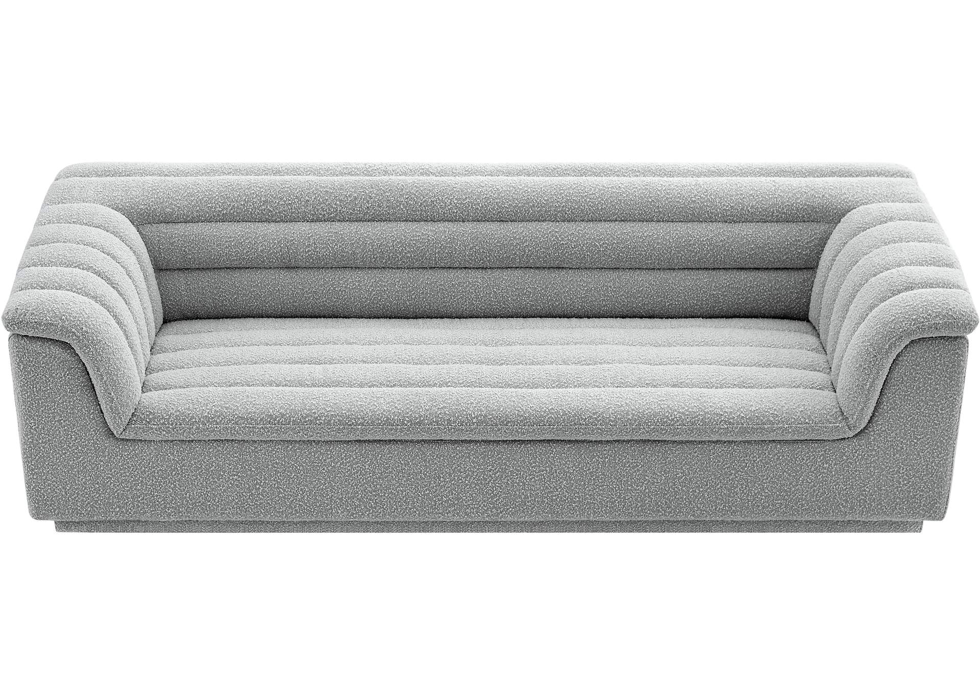 Cascade Grey Boucle Fabric Sofa,Meridian Furniture