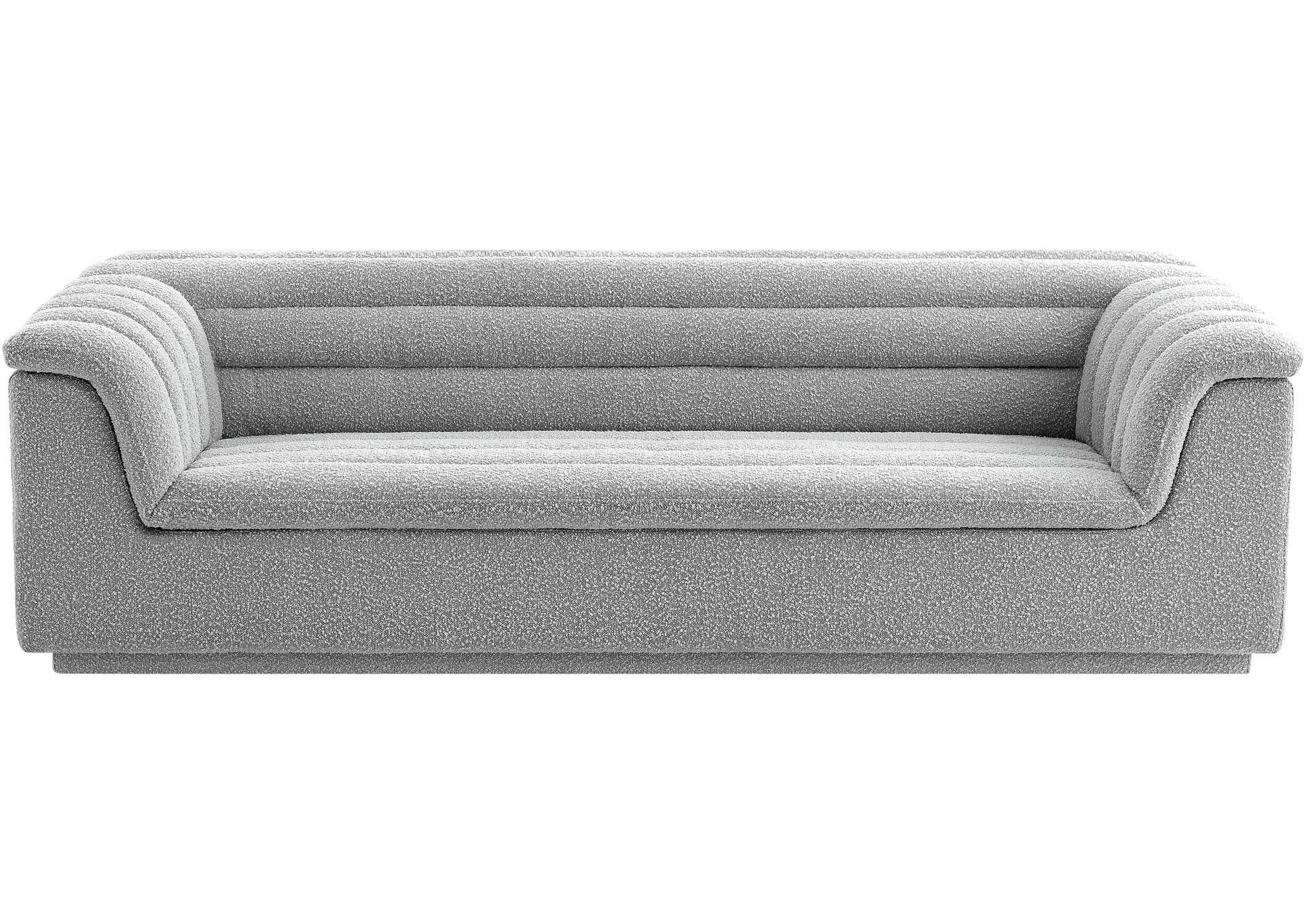 Cascade Grey Boucle Fabric Sofa,Meridian Furniture