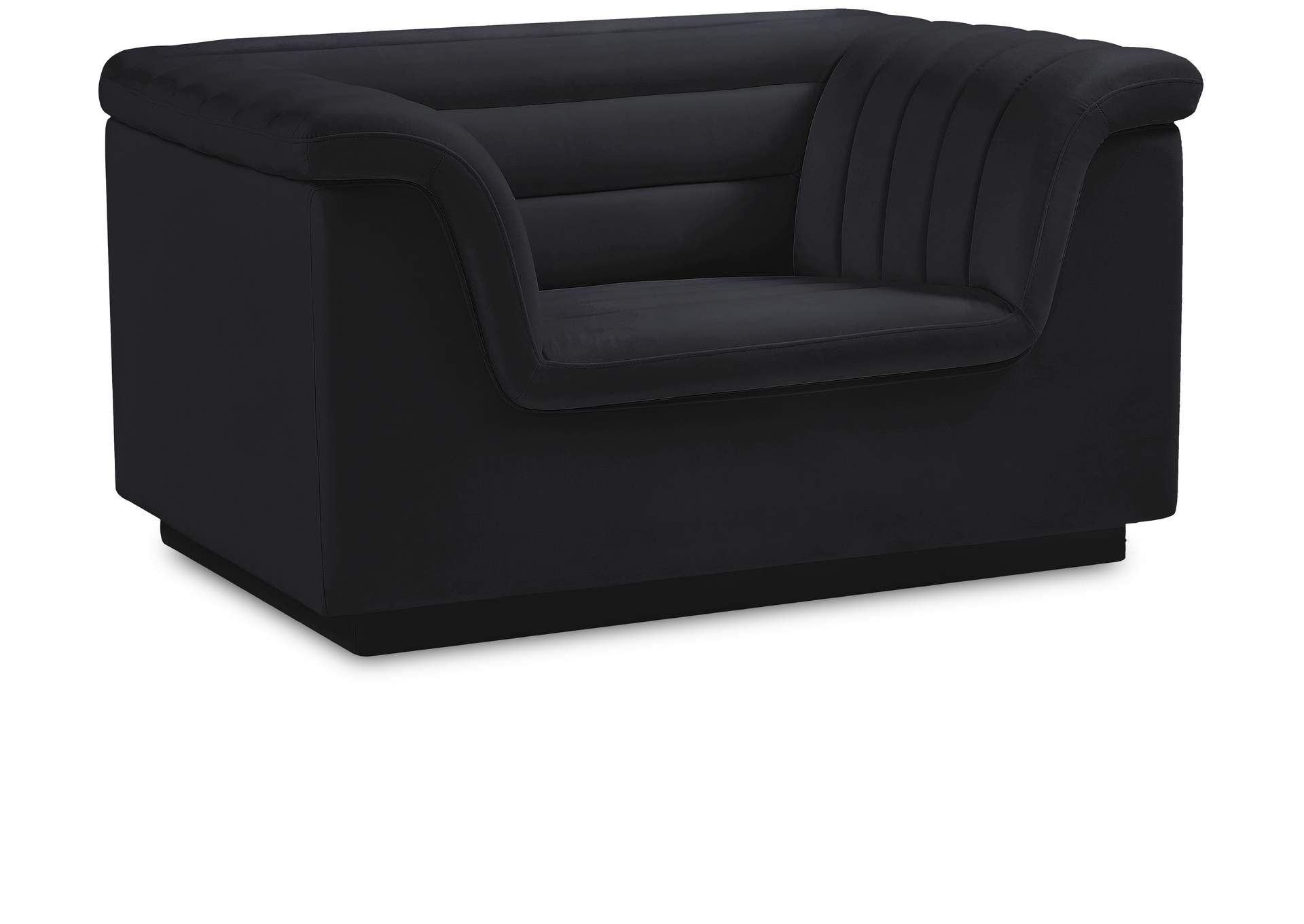Cascade Black Velvet Fabric Chair,Meridian Furniture