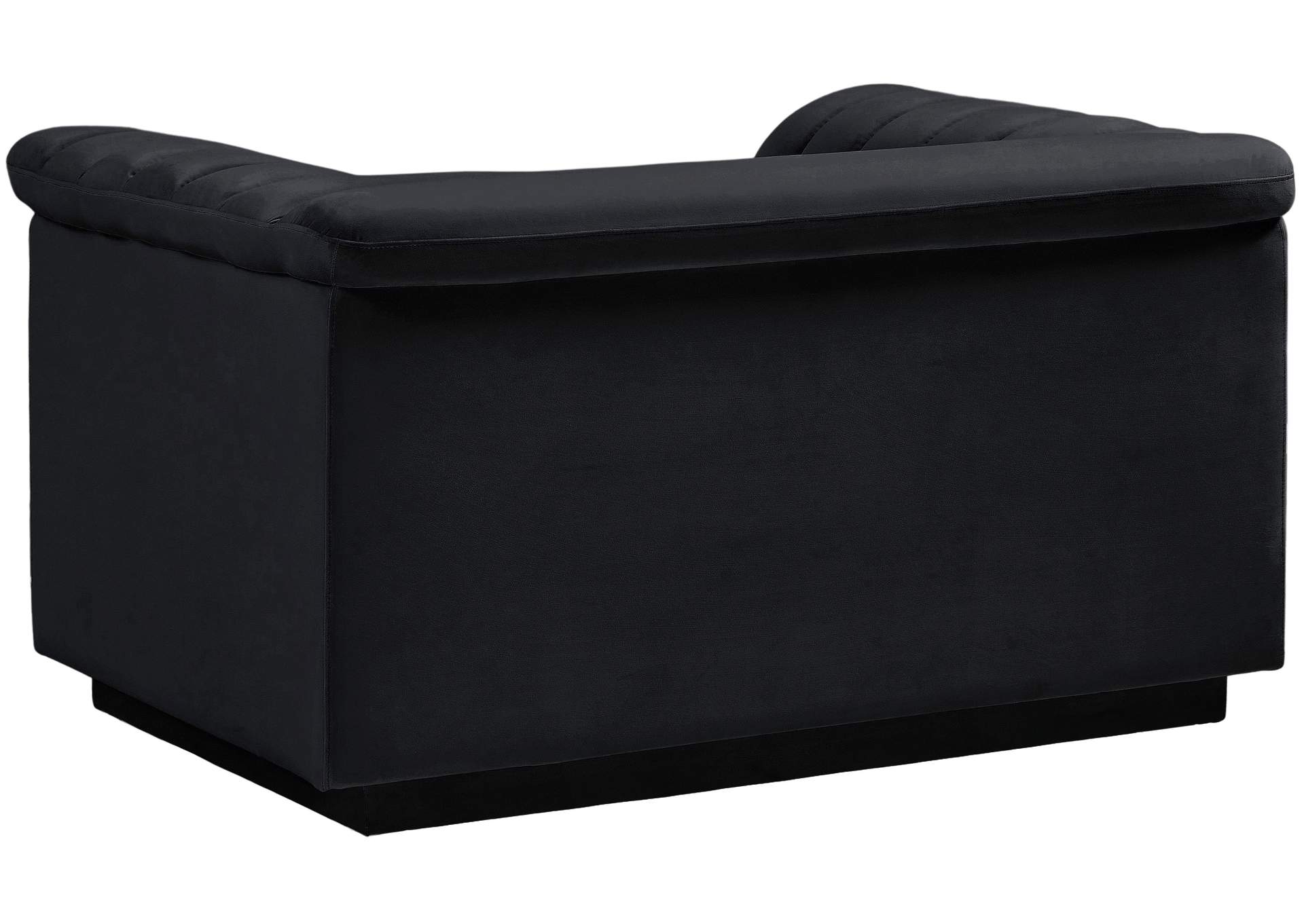 Cascade Black Velvet Fabric Chair,Meridian Furniture