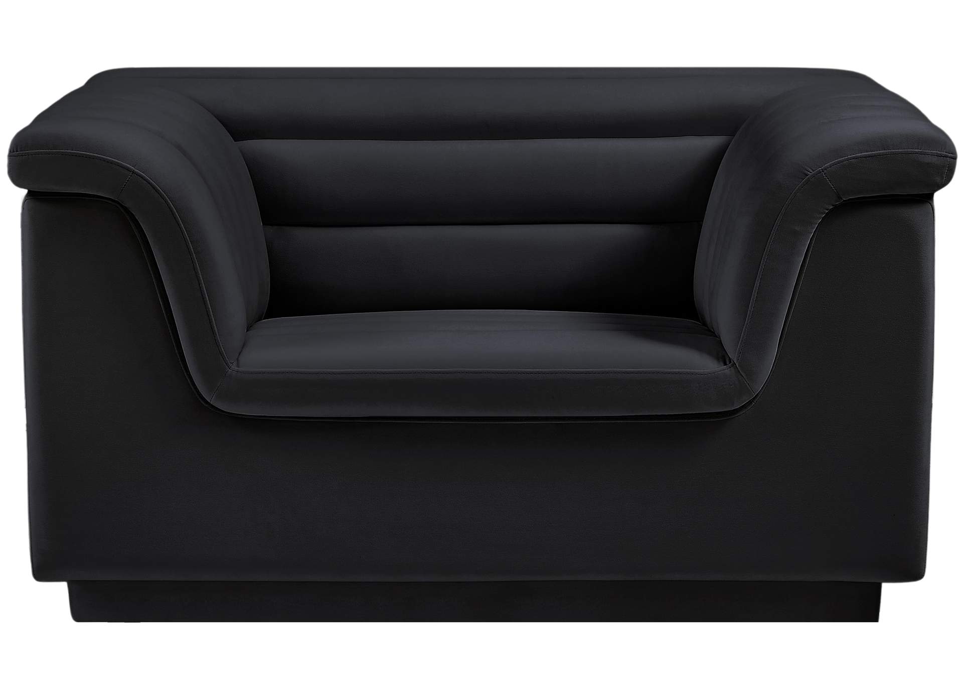Cascade Black Velvet Fabric Chair,Meridian Furniture