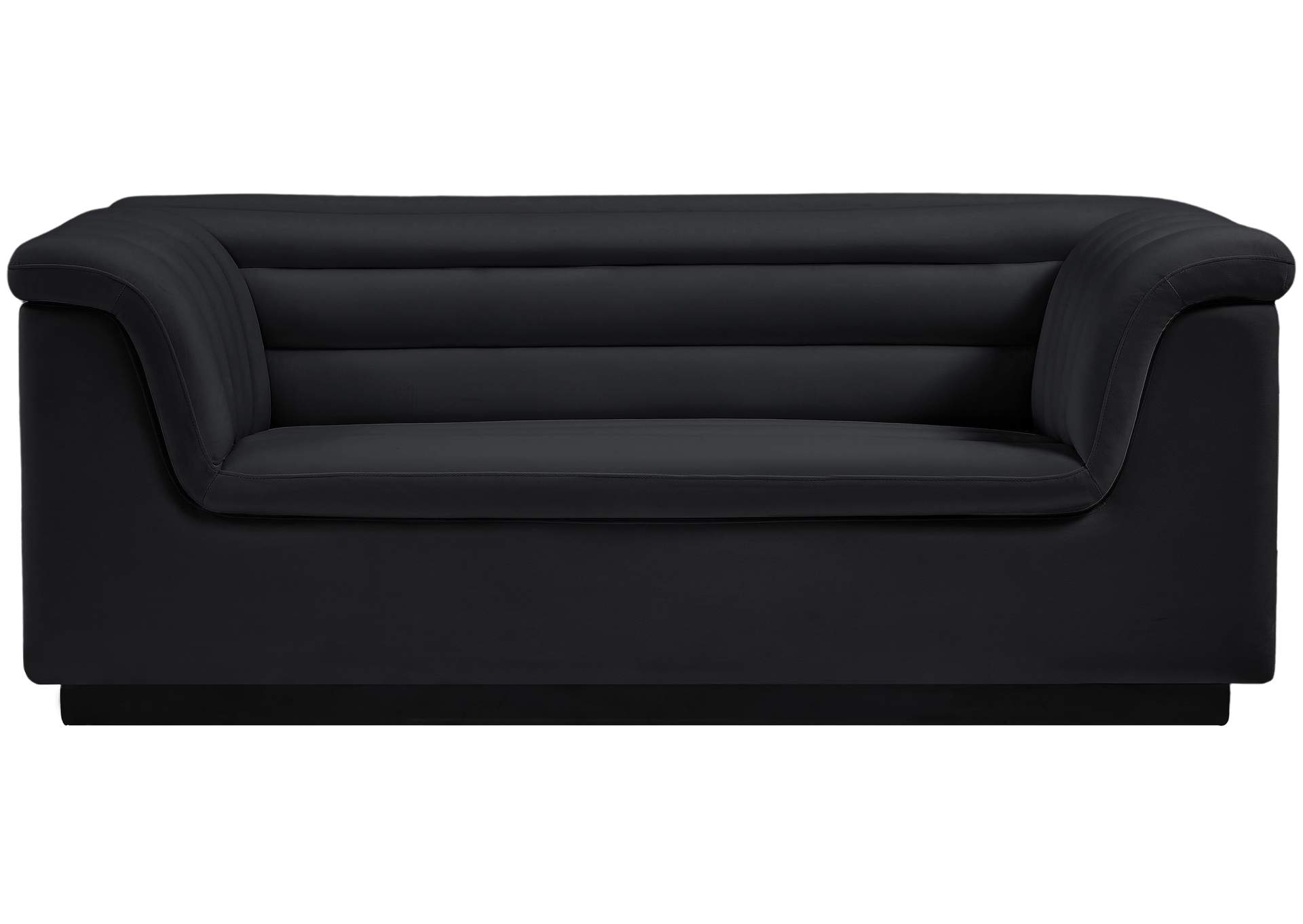 Cascade Black Velvet Fabric Loveseat,Meridian Furniture