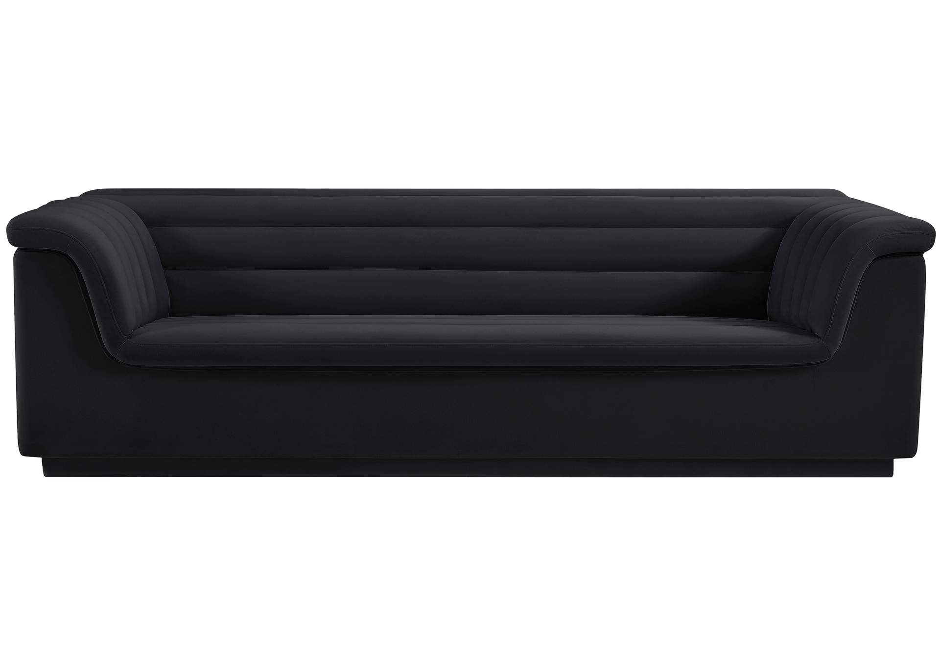 Cascade Black Velvet Fabric Sofa,Meridian Furniture