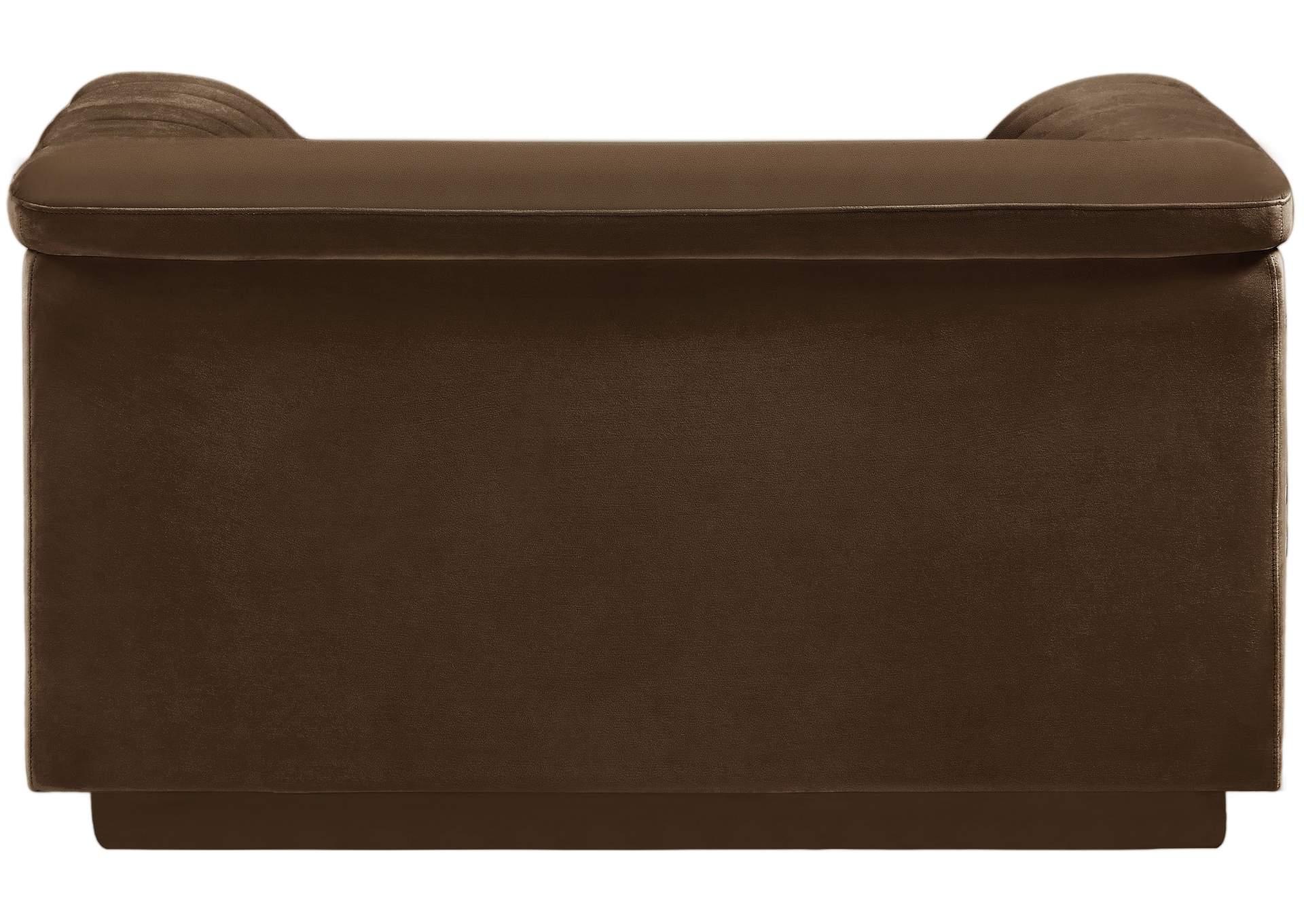 Cascade Brown Velvet Fabric Chair,Meridian Furniture