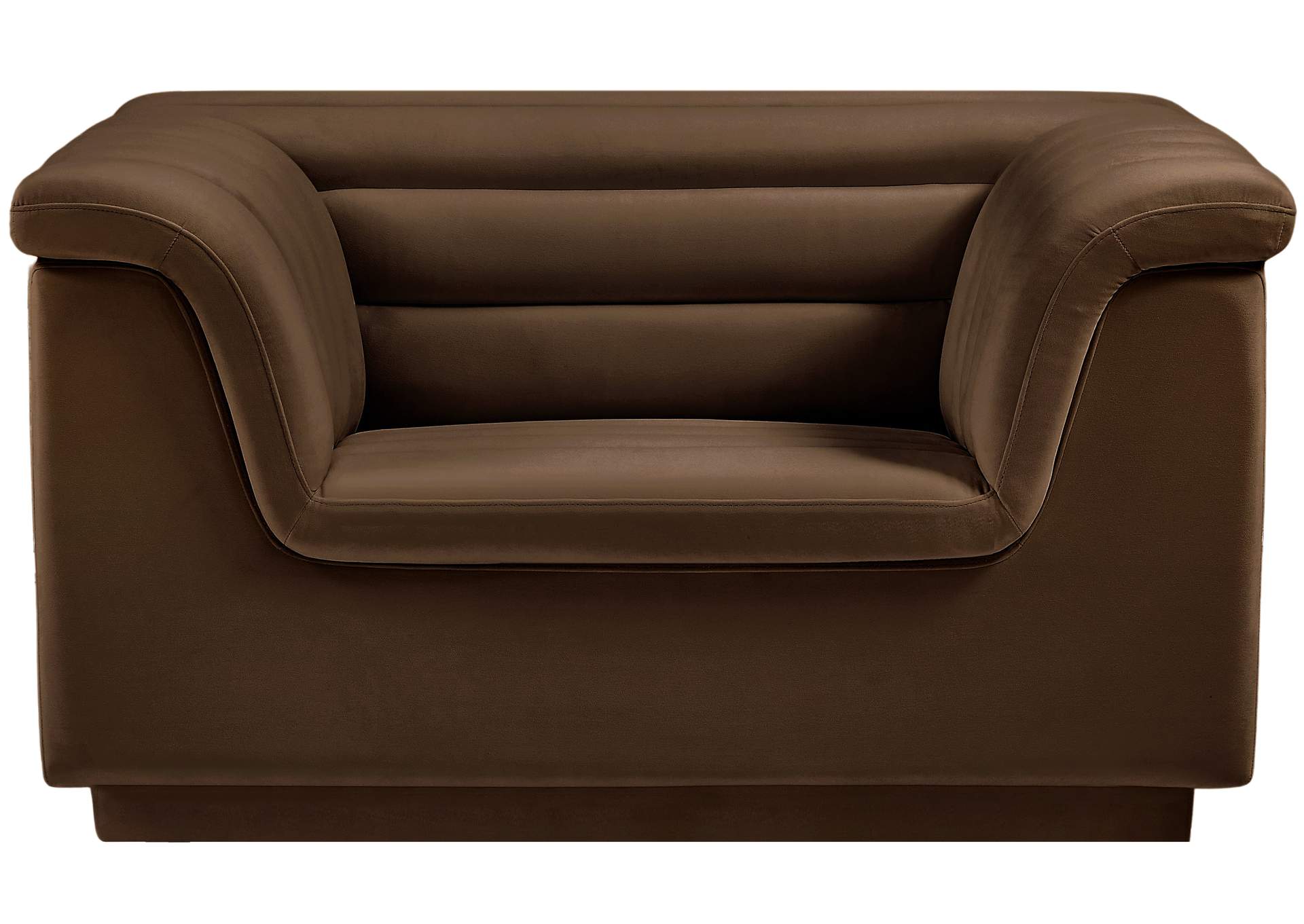 Cascade Brown Velvet Fabric Chair,Meridian Furniture