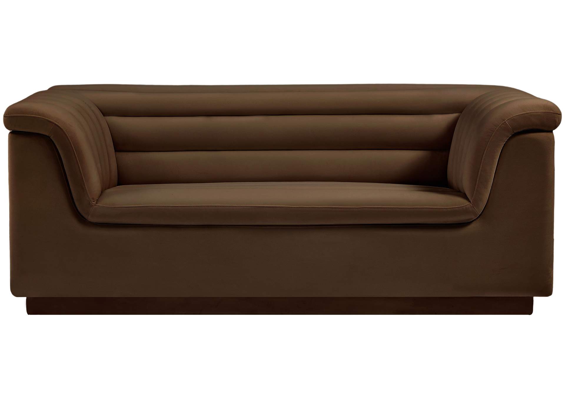 Cascade Brown Velvet Fabric Loveseat,Meridian Furniture