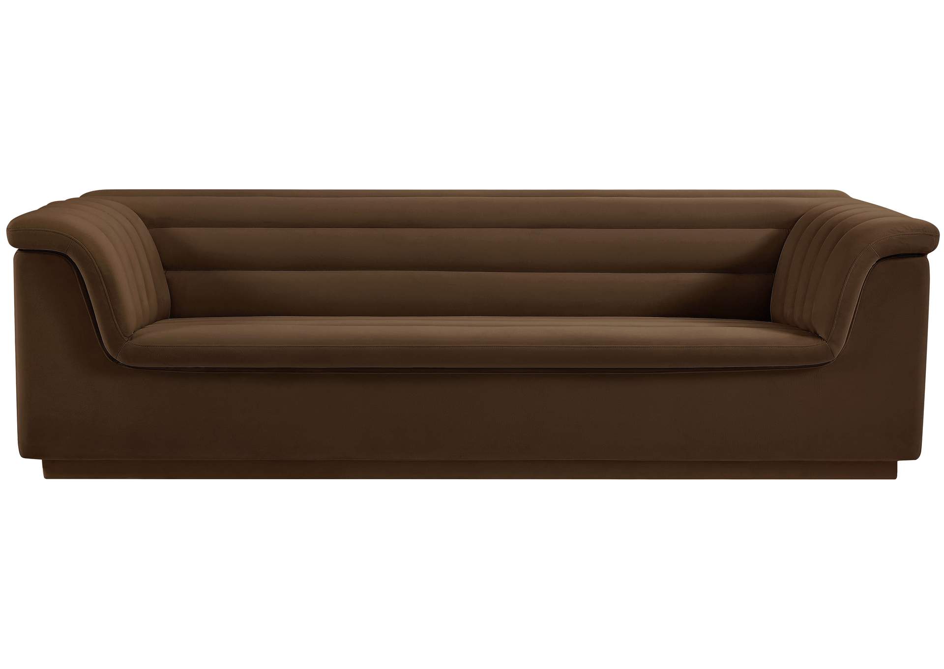 Cascade Brown Velvet Fabric Sofa,Meridian Furniture