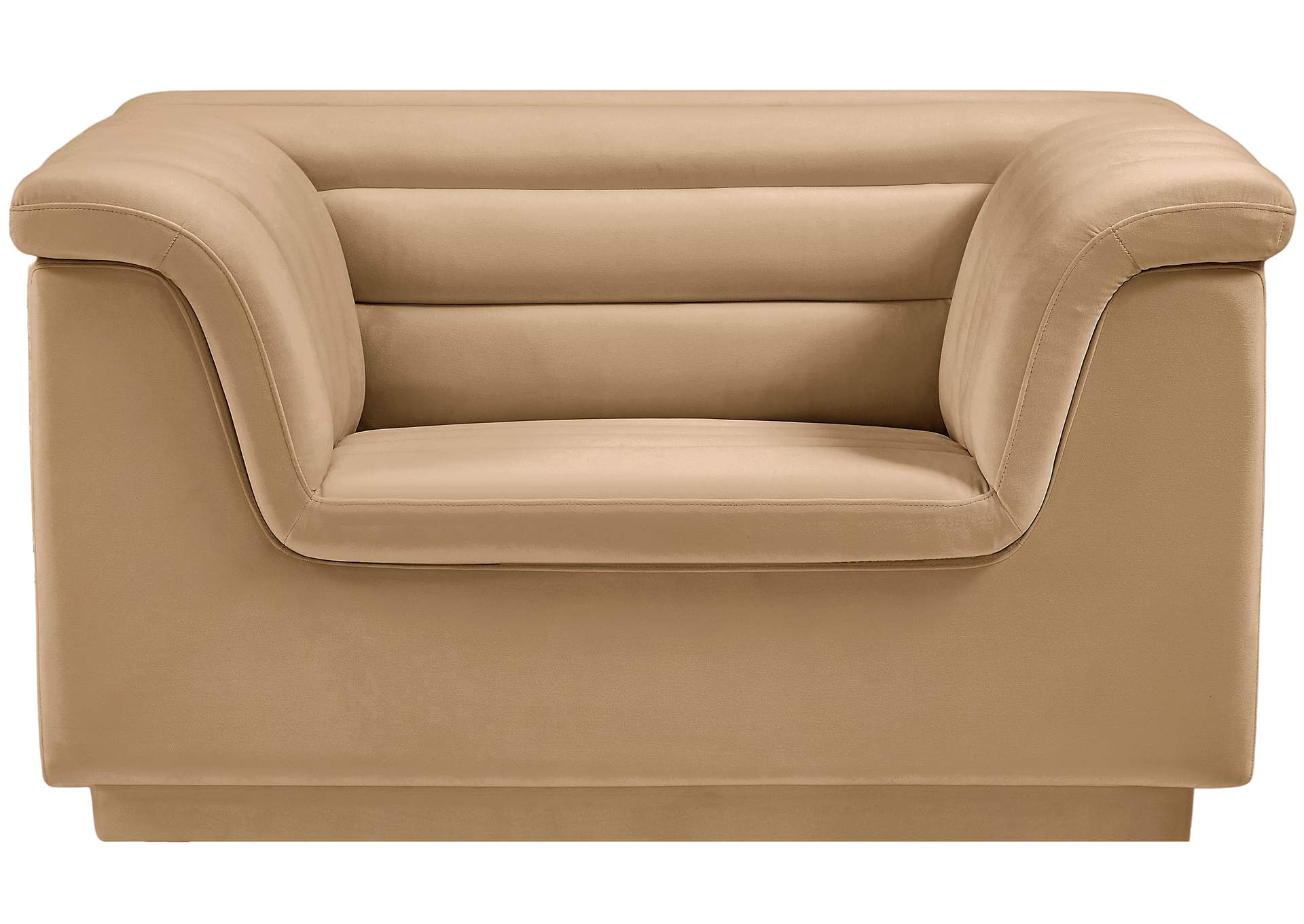 Cascade Camel Velvet Fabric Chair,Meridian Furniture