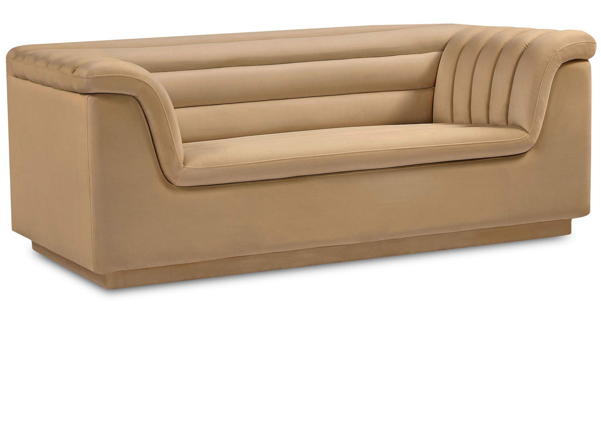Cascade Camel Velvet Fabric Loveseat,Meridian Furniture