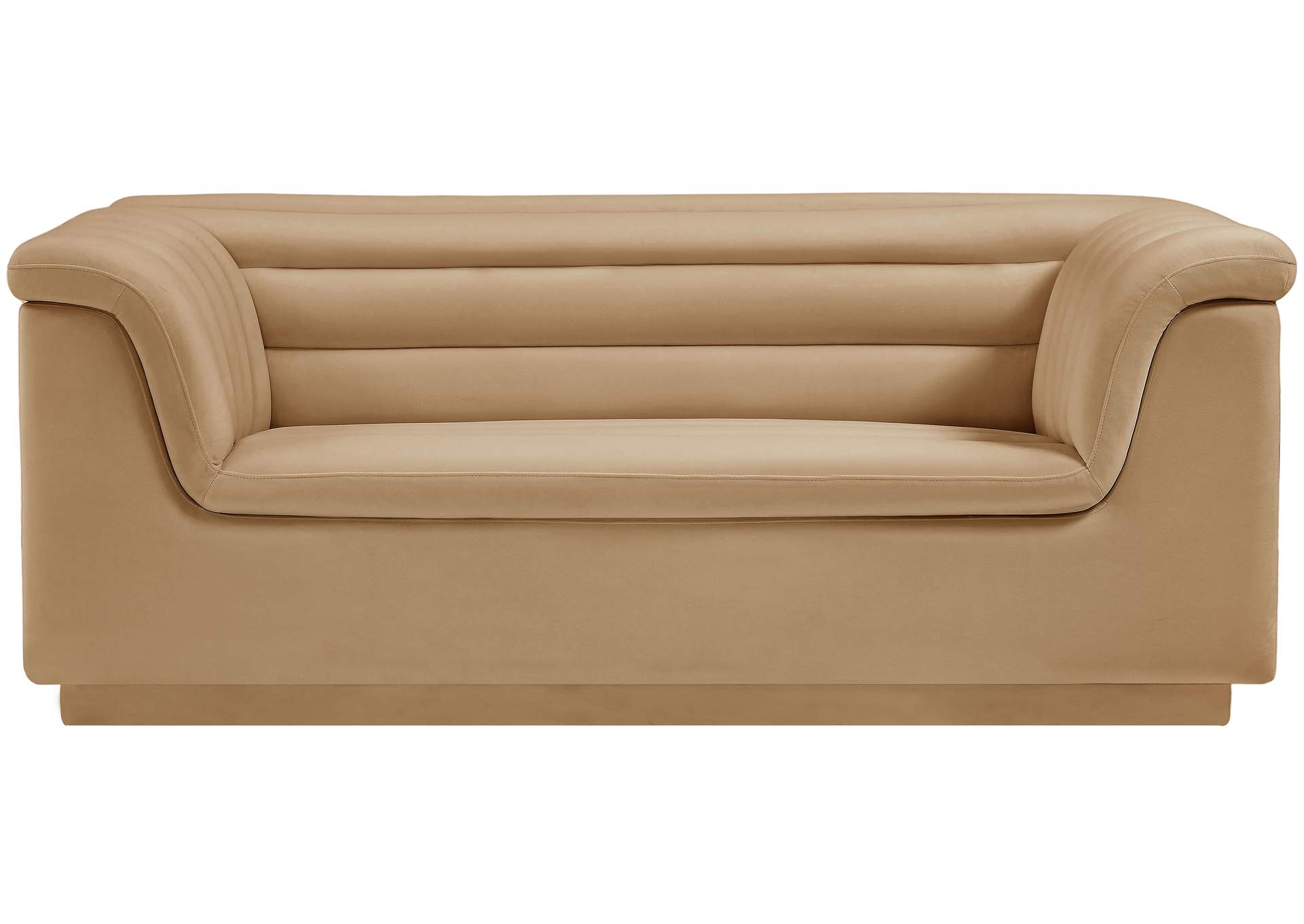 Cascade Camel Velvet Fabric Loveseat,Meridian Furniture