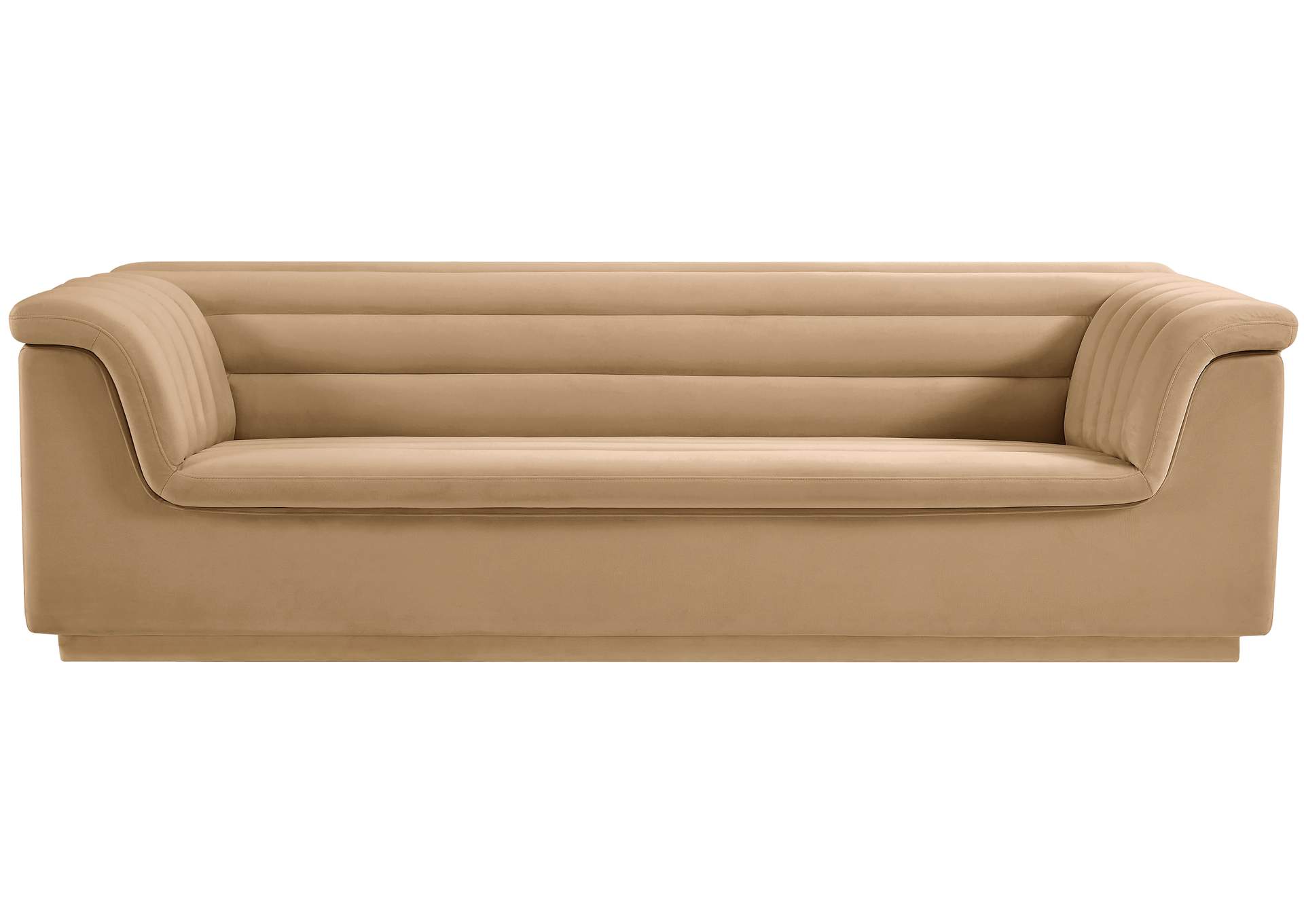 Cascade Camel Velvet Fabric Sofa,Meridian Furniture