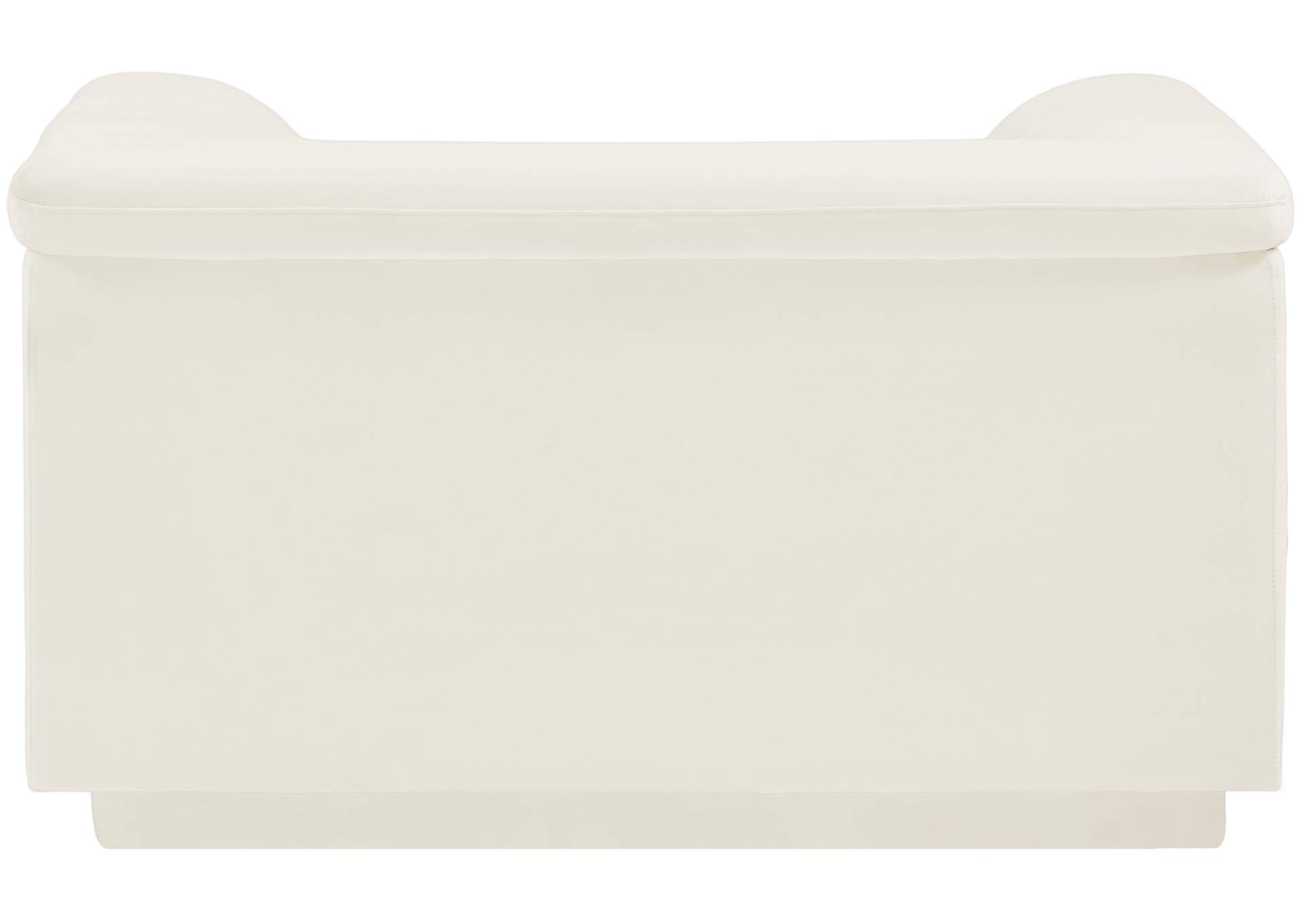 Cascade Cream Velvet Fabric Chair,Meridian Furniture