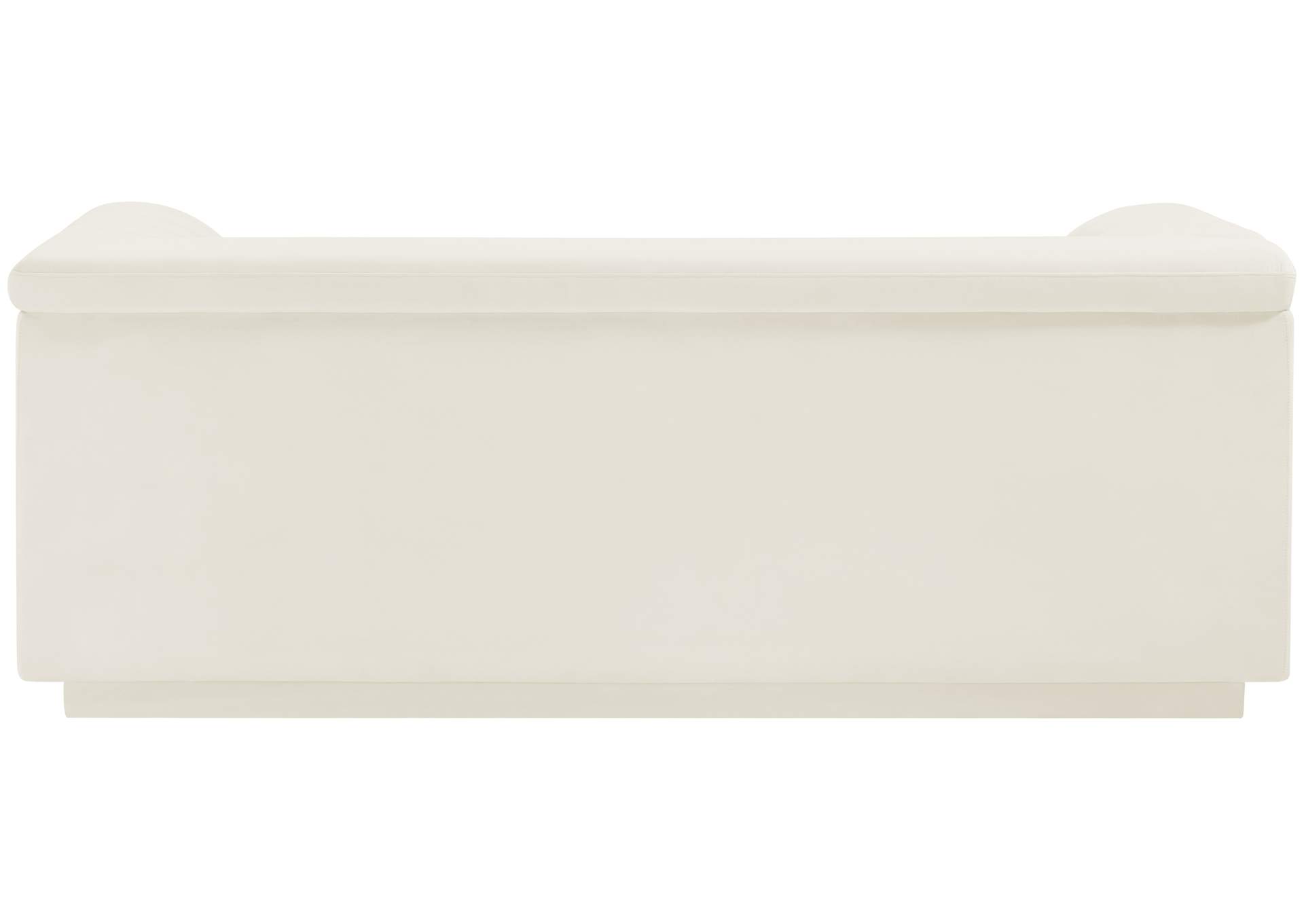 Cascade Cream Velvet Fabric Loveseat,Meridian Furniture