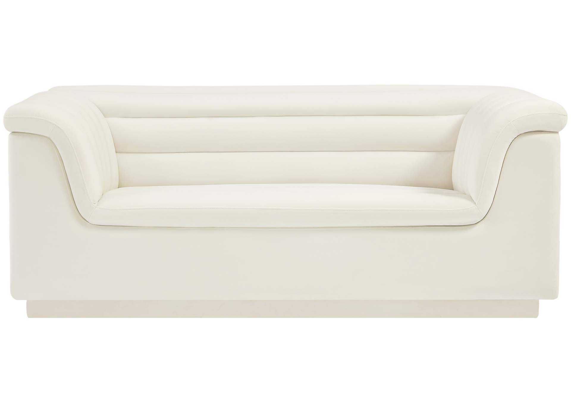 Cascade Cream Velvet Fabric Loveseat,Meridian Furniture