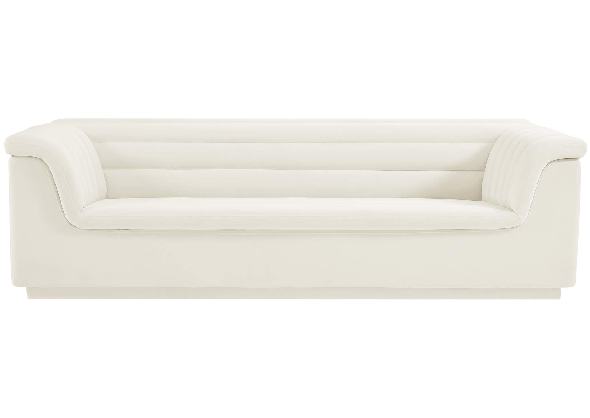 Cascade Cream Velvet Fabric Sofa,Meridian Furniture