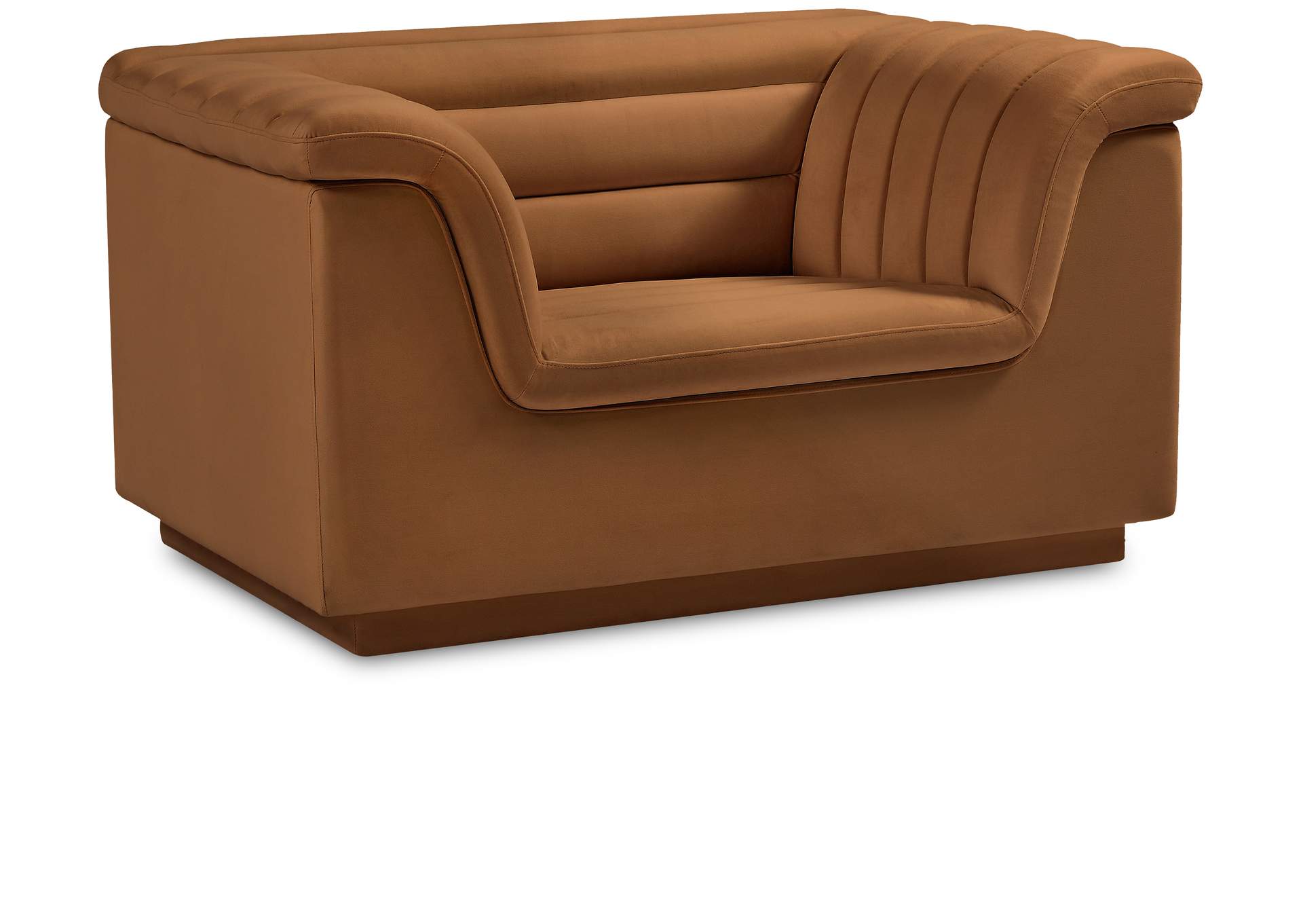 Cascade Saddle Velvet Fabric Chair,Meridian Furniture