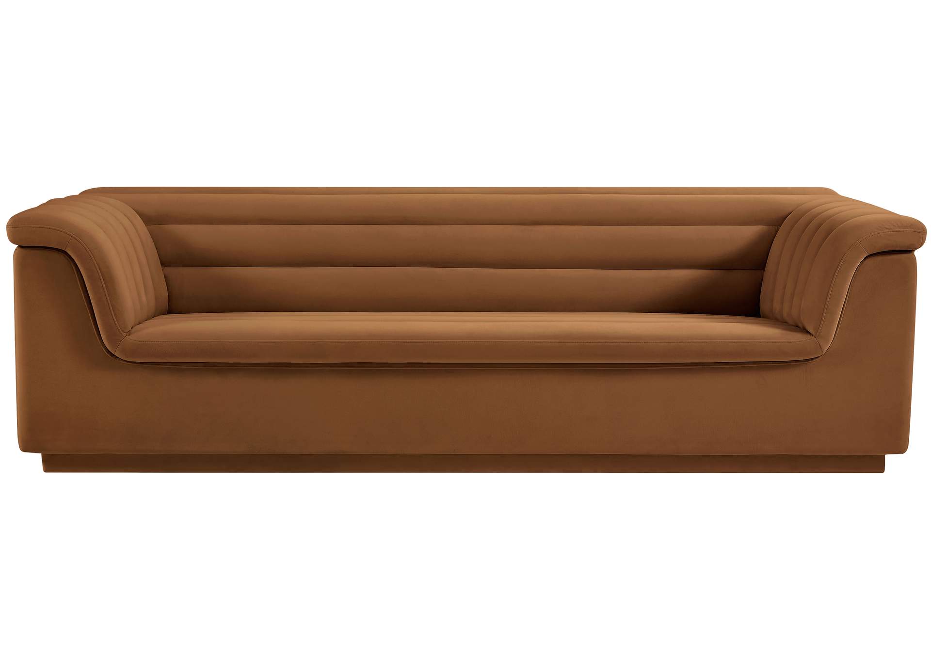 Cascade Saddle Velvet Fabric Sofa,Meridian Furniture